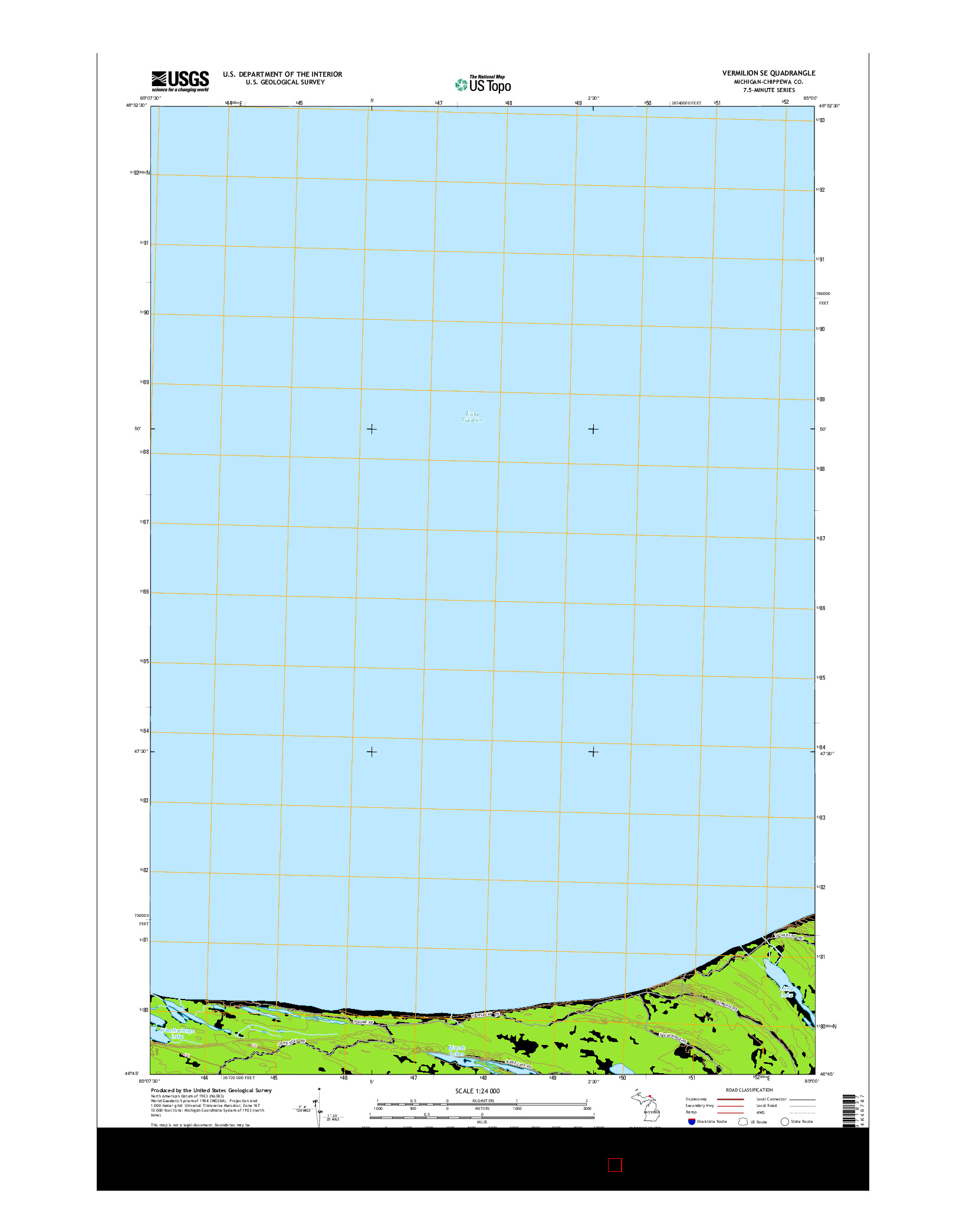 USGS US TOPO 7.5-MINUTE MAP FOR VERMILION SE, MI 2014