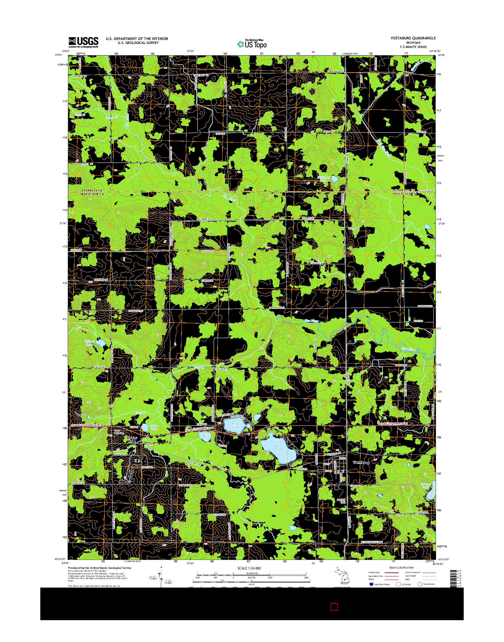 USGS US TOPO 7.5-MINUTE MAP FOR VESTABURG, MI 2014