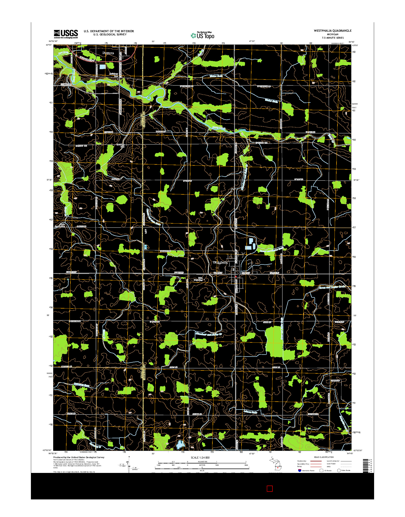 USGS US TOPO 7.5-MINUTE MAP FOR WESTPHALIA, MI 2014