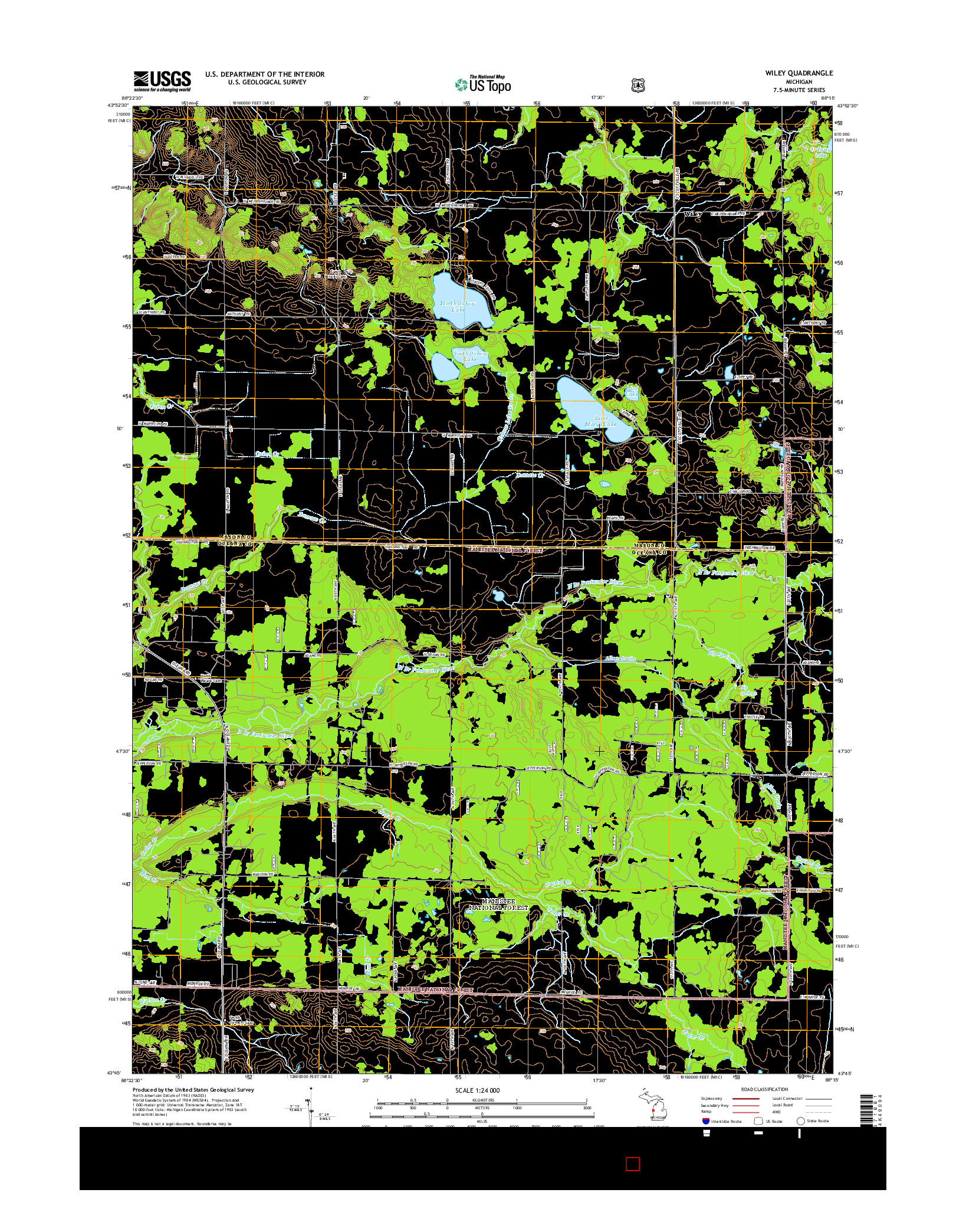 USGS US TOPO 7.5-MINUTE MAP FOR WILEY, MI 2014