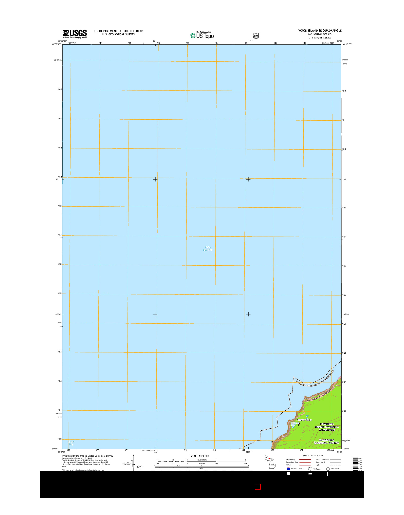 USGS US TOPO 7.5-MINUTE MAP FOR WOOD ISLAND SE, MI 2014