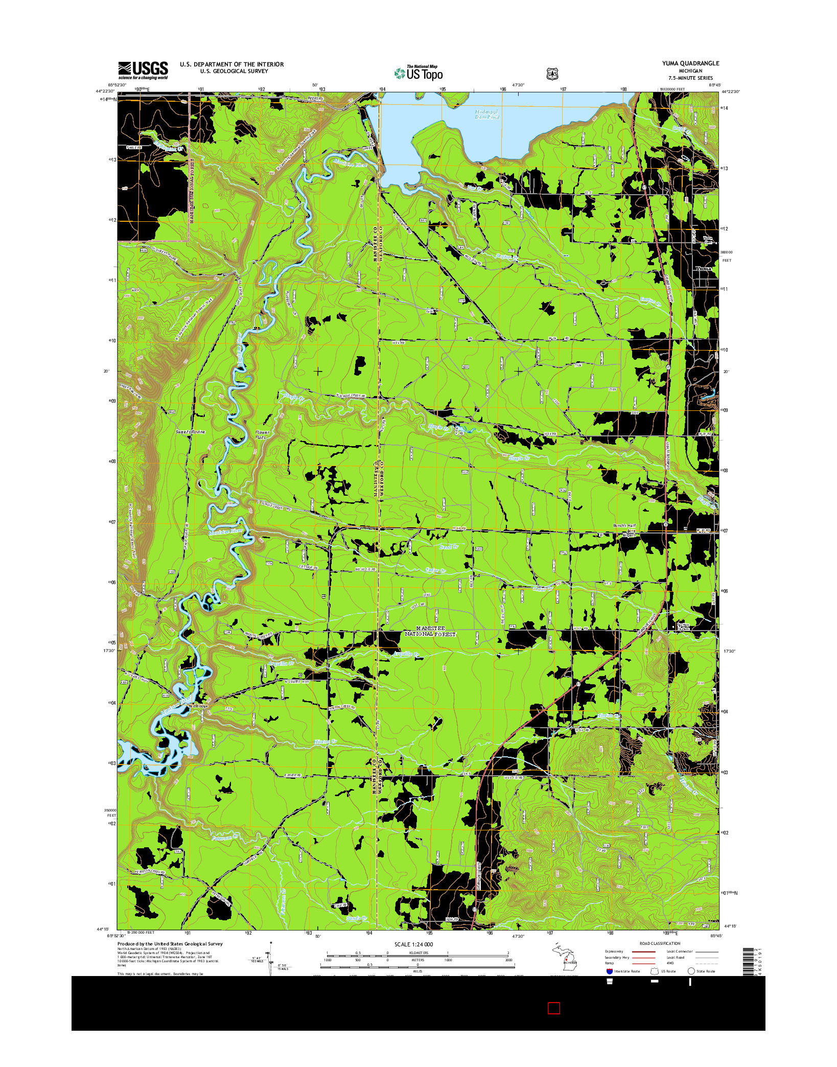 USGS US TOPO 7.5-MINUTE MAP FOR YUMA, MI 2014