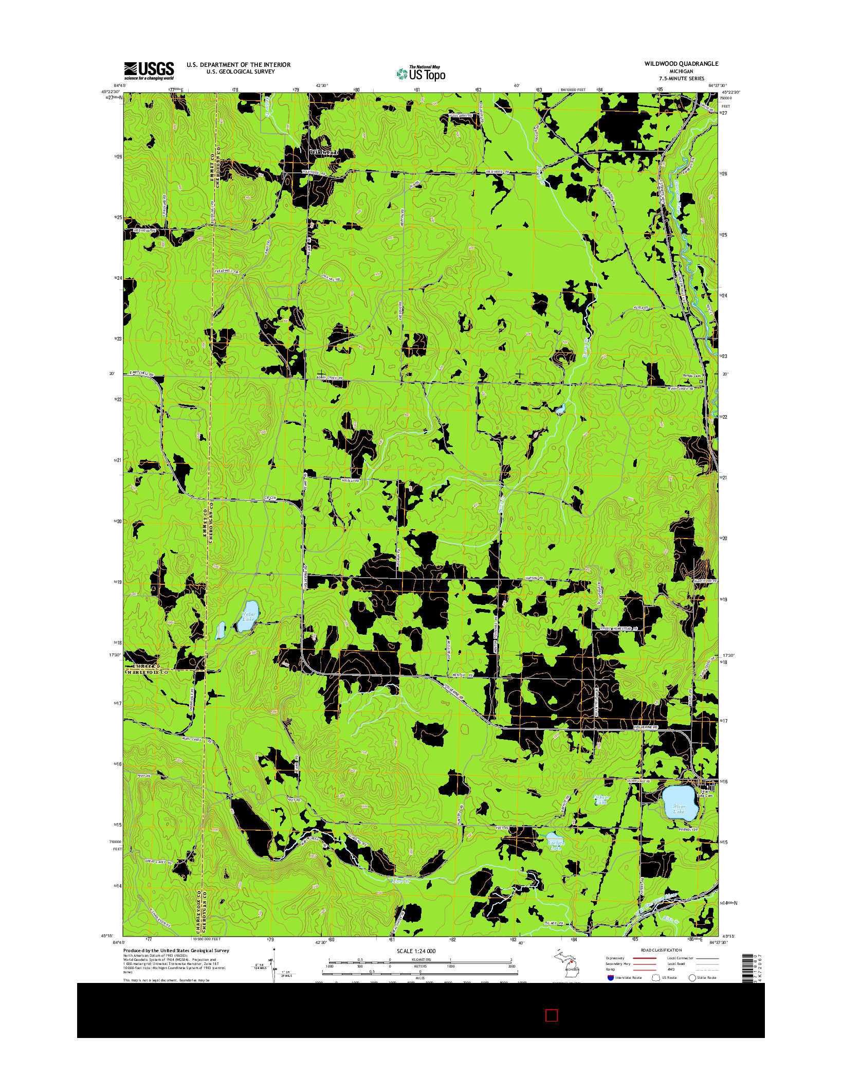 USGS US TOPO 7.5-MINUTE MAP FOR WILDWOOD, MI 2014