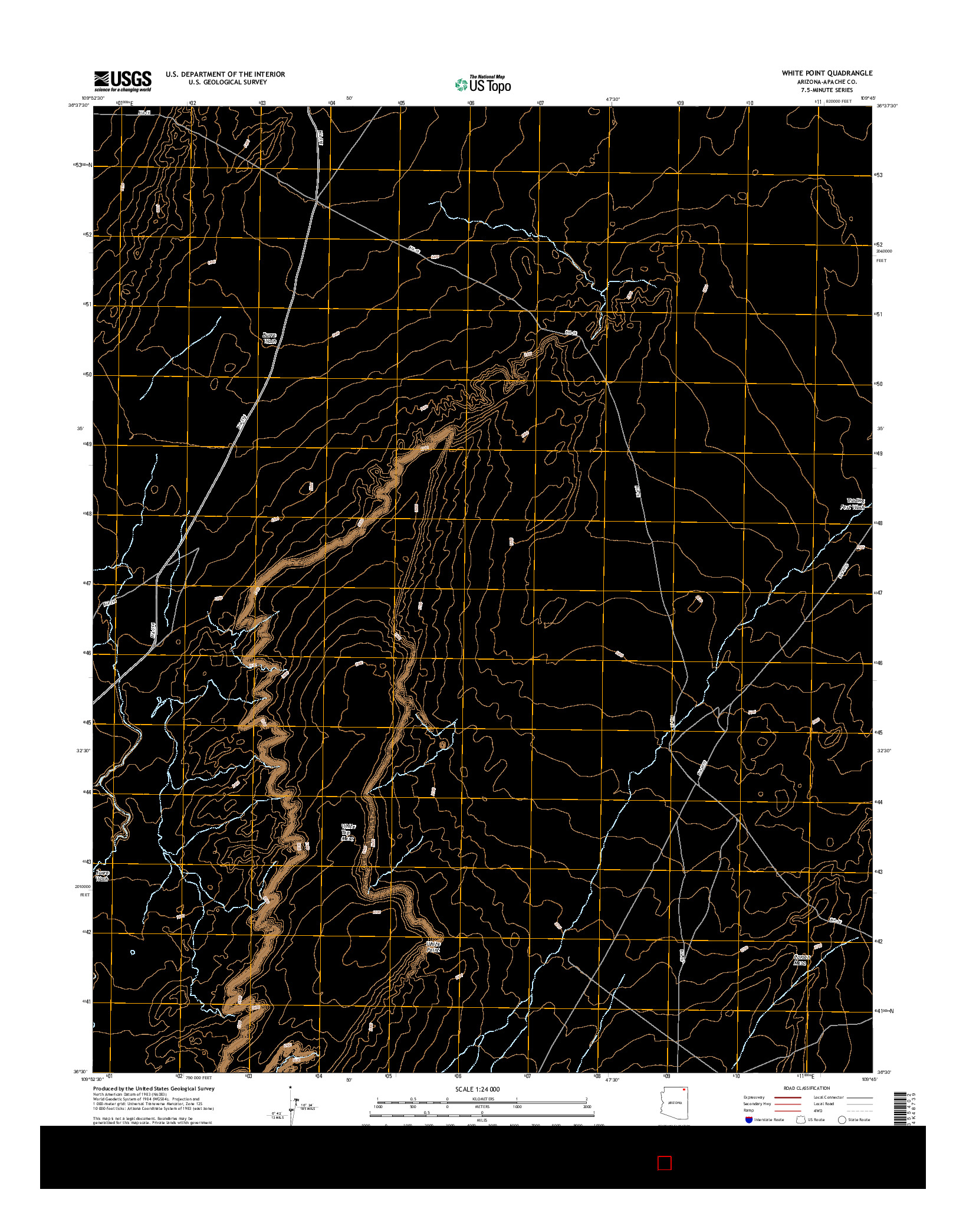 USGS US TOPO 7.5-MINUTE MAP FOR WHITE POINT, AZ 2014