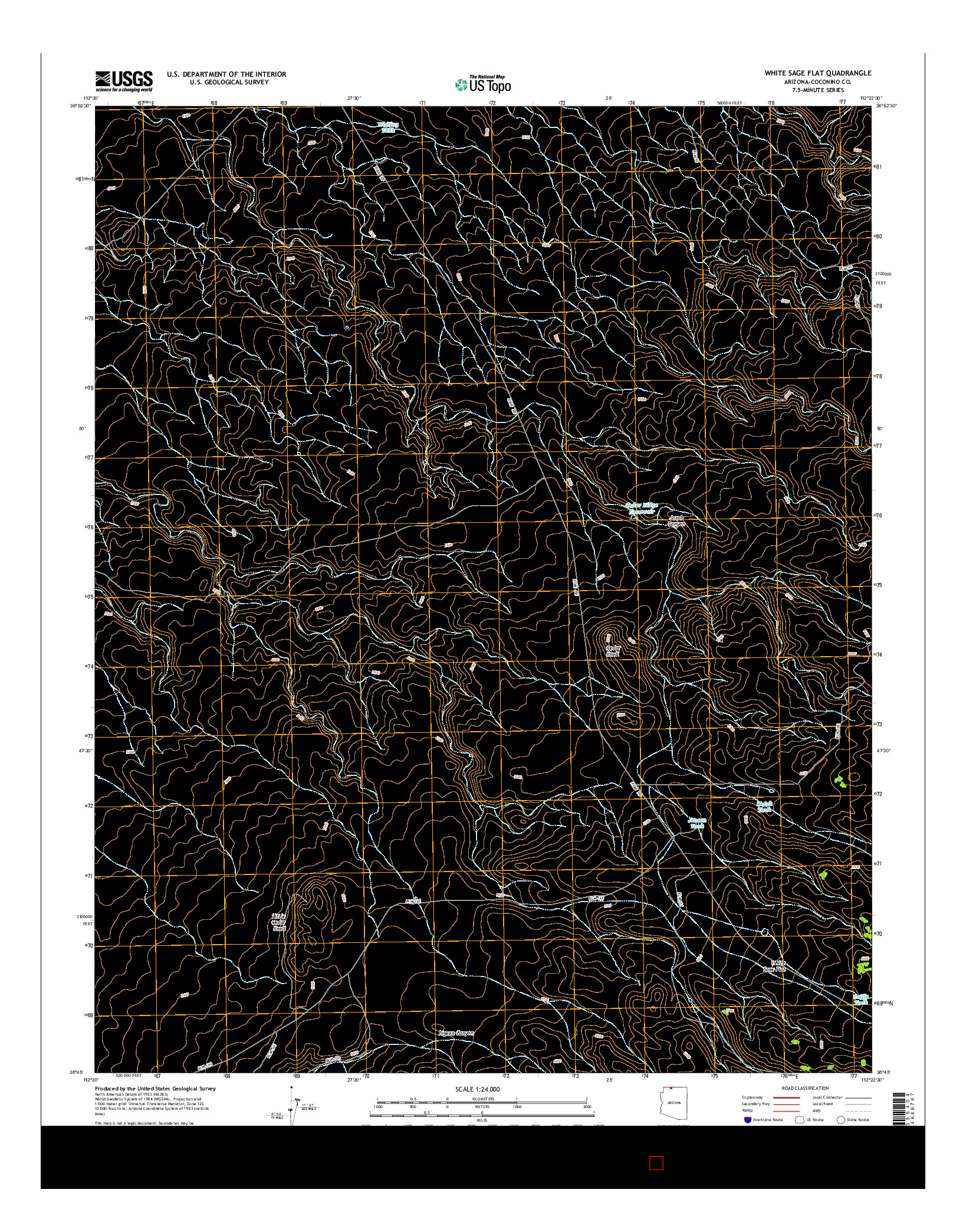 USGS US TOPO 7.5-MINUTE MAP FOR WHITE SAGE FLAT, AZ 2014