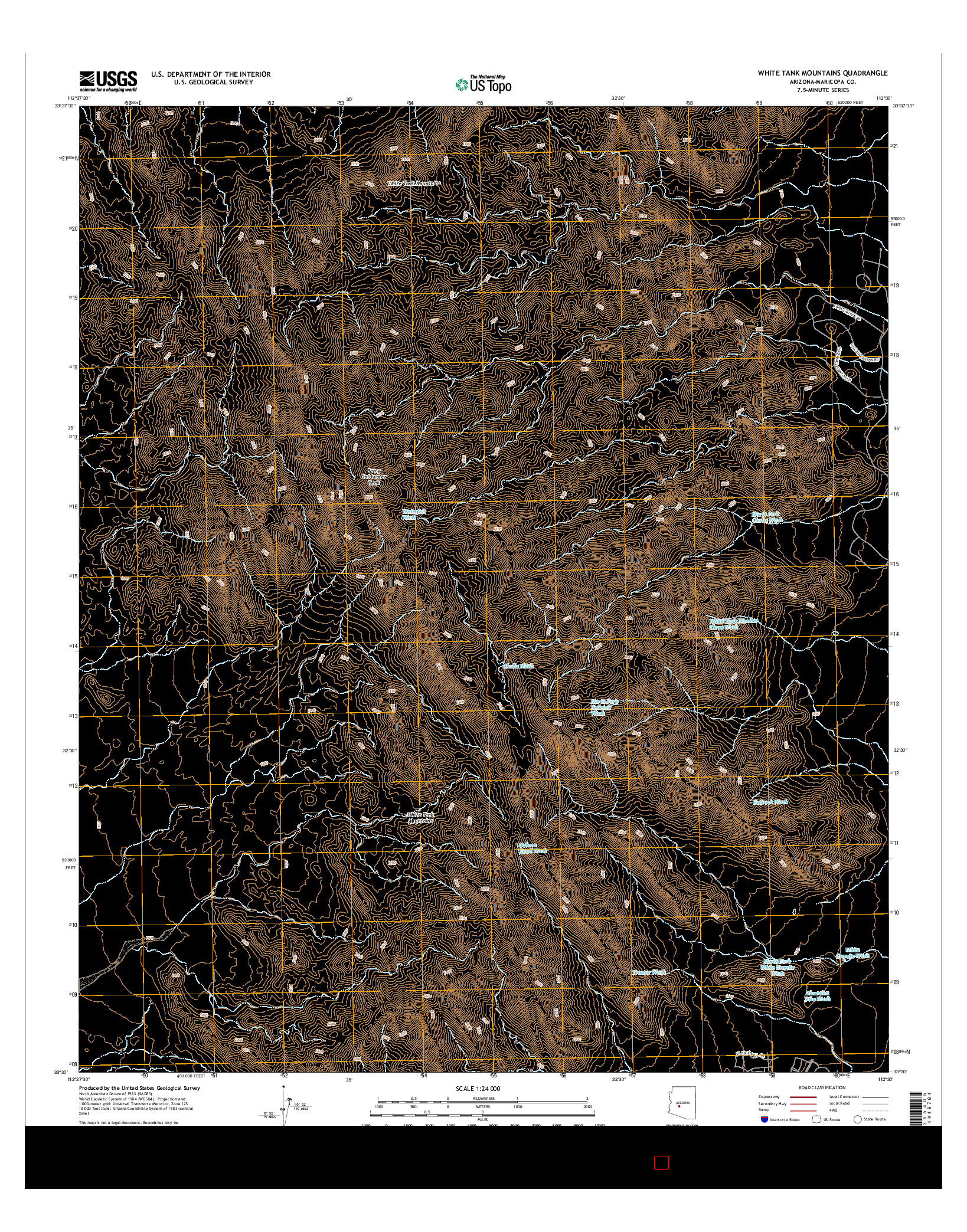 USGS US TOPO 7.5-MINUTE MAP FOR WHITE TANK MOUNTAINS, AZ 2014