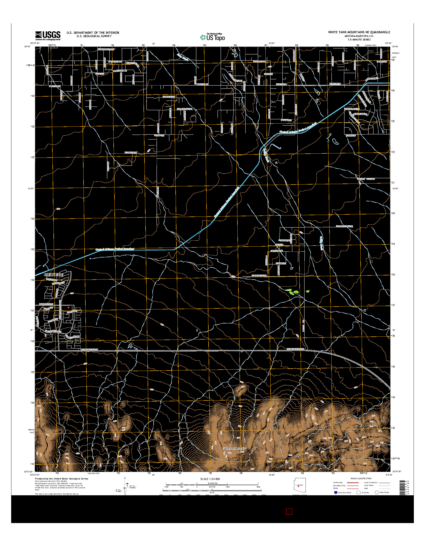 USGS US TOPO 7.5-MINUTE MAP FOR WHITE TANK MOUNTAINS NE, AZ 2014
