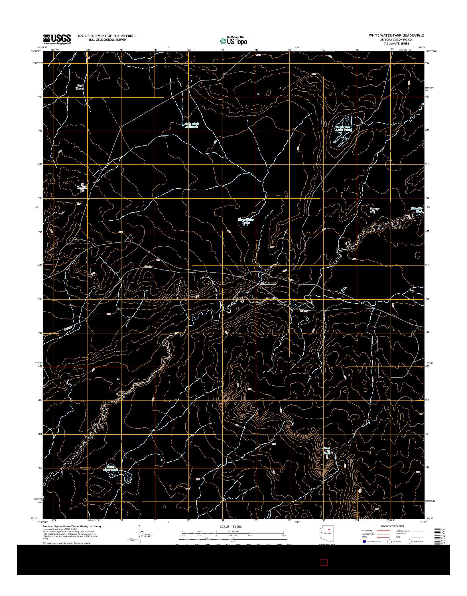 USGS US TOPO 7.5-MINUTE MAP FOR WHITE WATER TANK, AZ 2014
