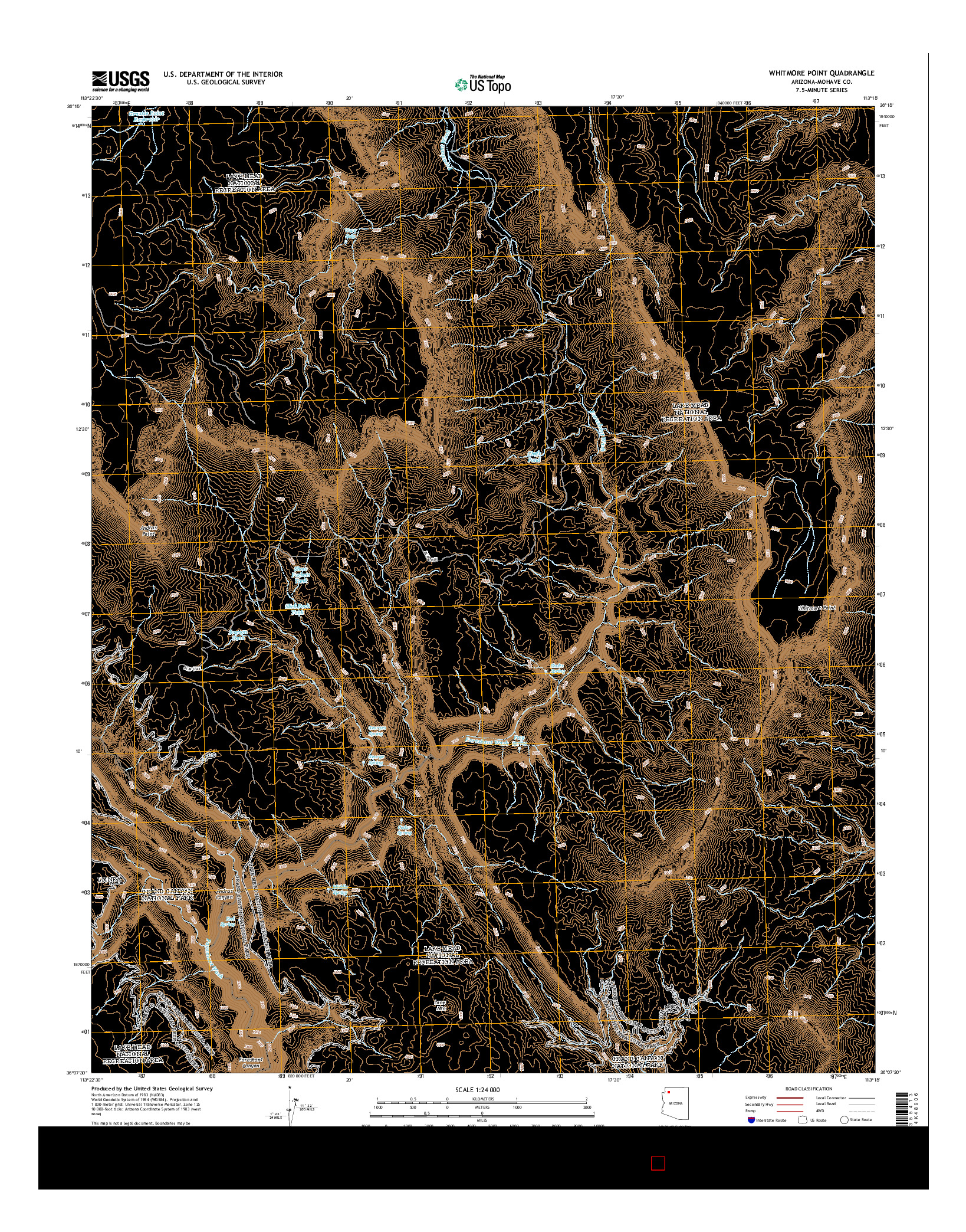 USGS US TOPO 7.5-MINUTE MAP FOR WHITMORE POINT, AZ 2014