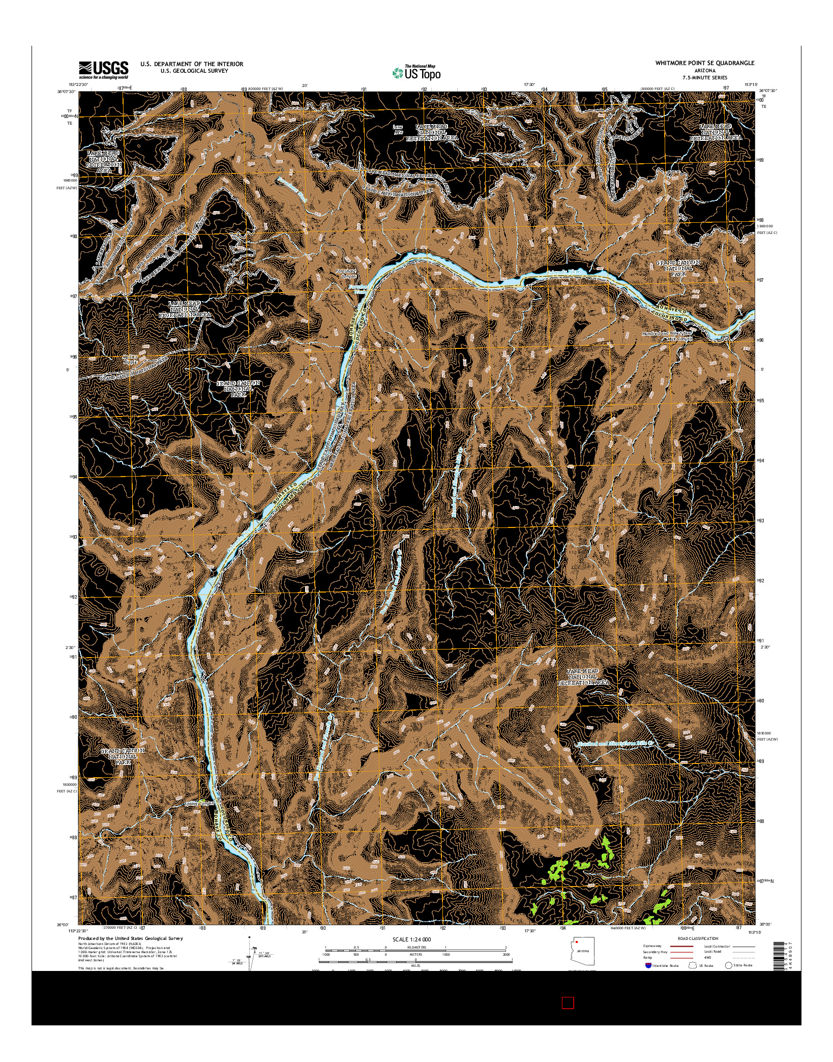 USGS US TOPO 7.5-MINUTE MAP FOR WHITMORE POINT SE, AZ 2014