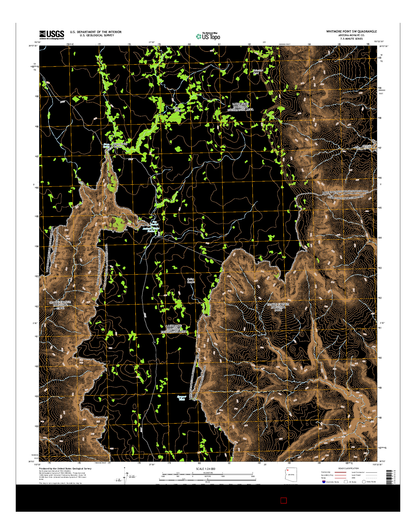 USGS US TOPO 7.5-MINUTE MAP FOR WHITMORE POINT SW, AZ 2014