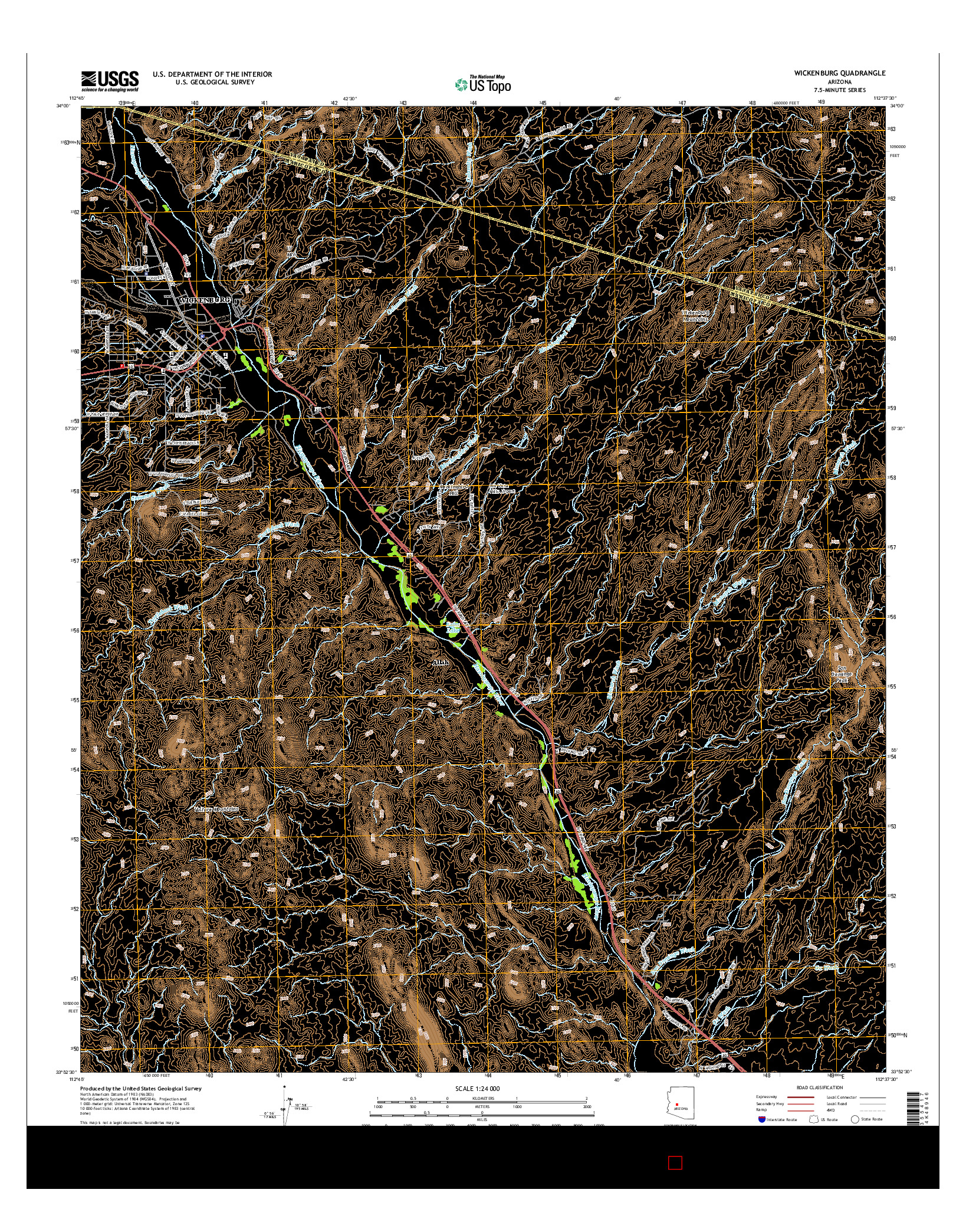 USGS US TOPO 7.5-MINUTE MAP FOR WICKENBURG, AZ 2014