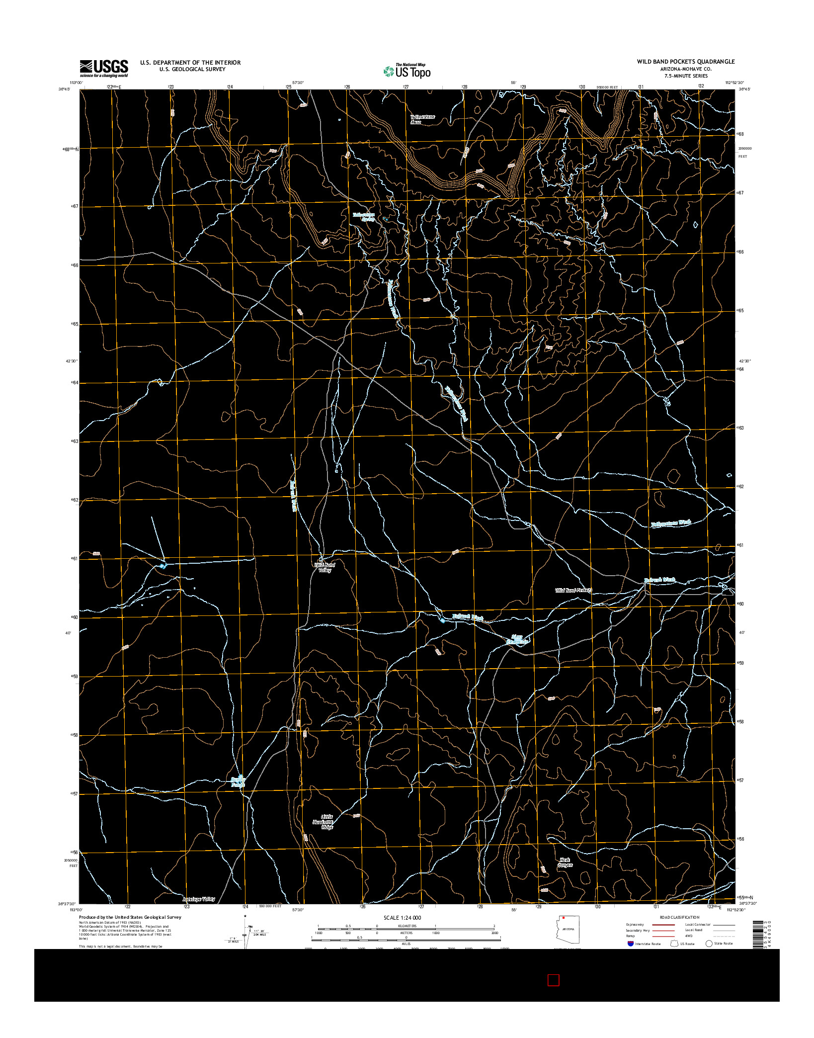 USGS US TOPO 7.5-MINUTE MAP FOR WILD BAND POCKETS, AZ 2014