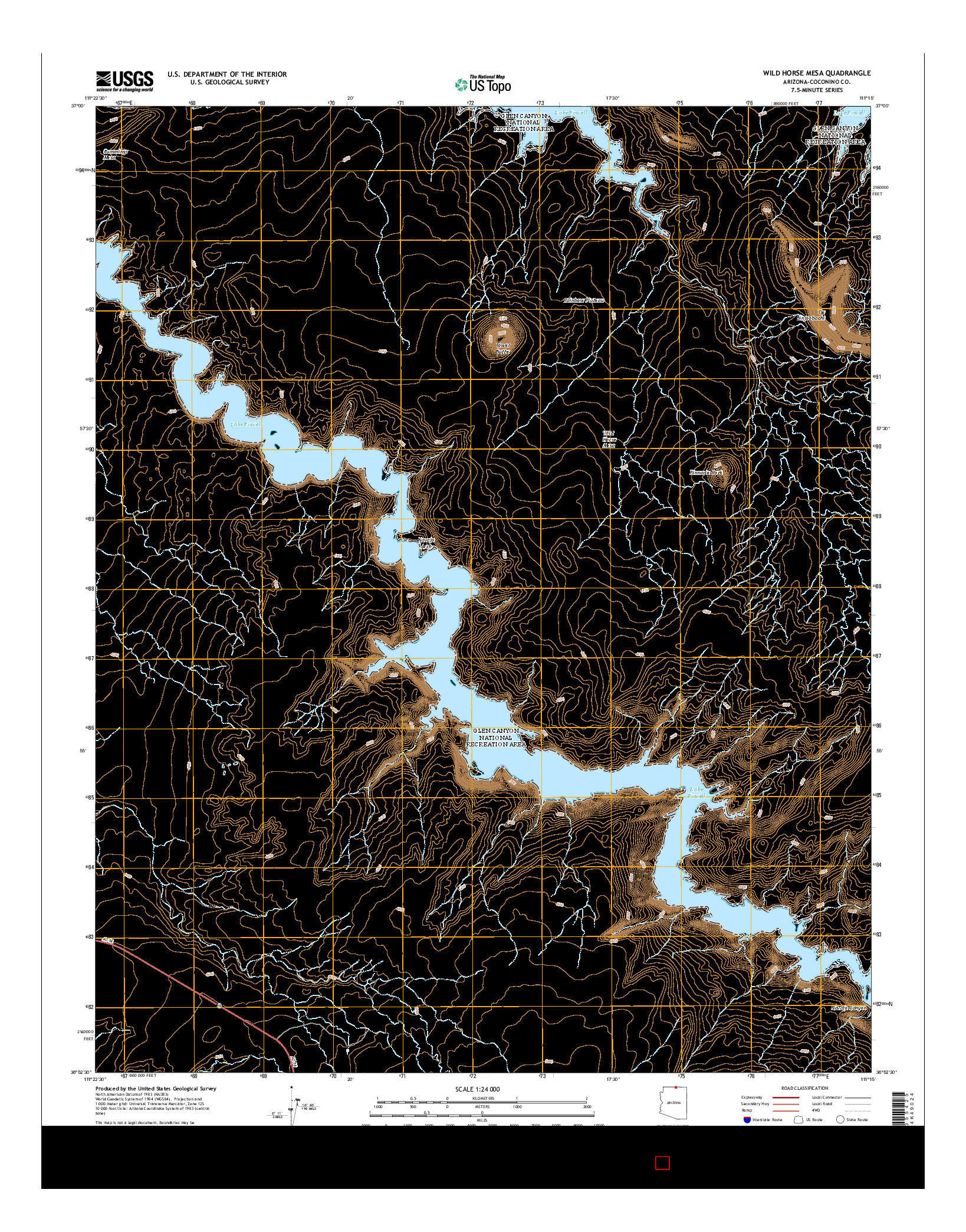 USGS US TOPO 7.5-MINUTE MAP FOR WILD HORSE MESA, AZ 2014