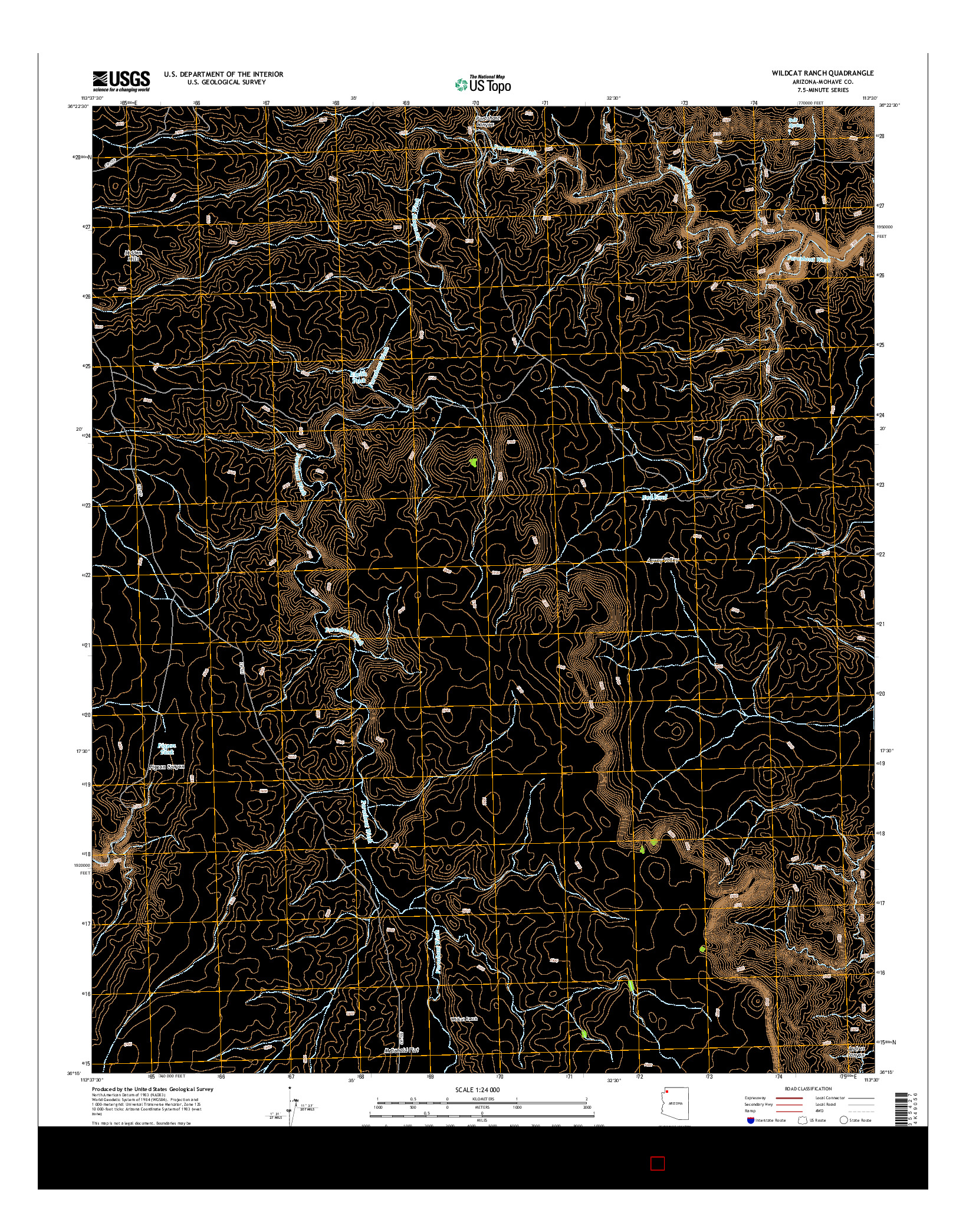 USGS US TOPO 7.5-MINUTE MAP FOR WILDCAT RANCH, AZ 2014