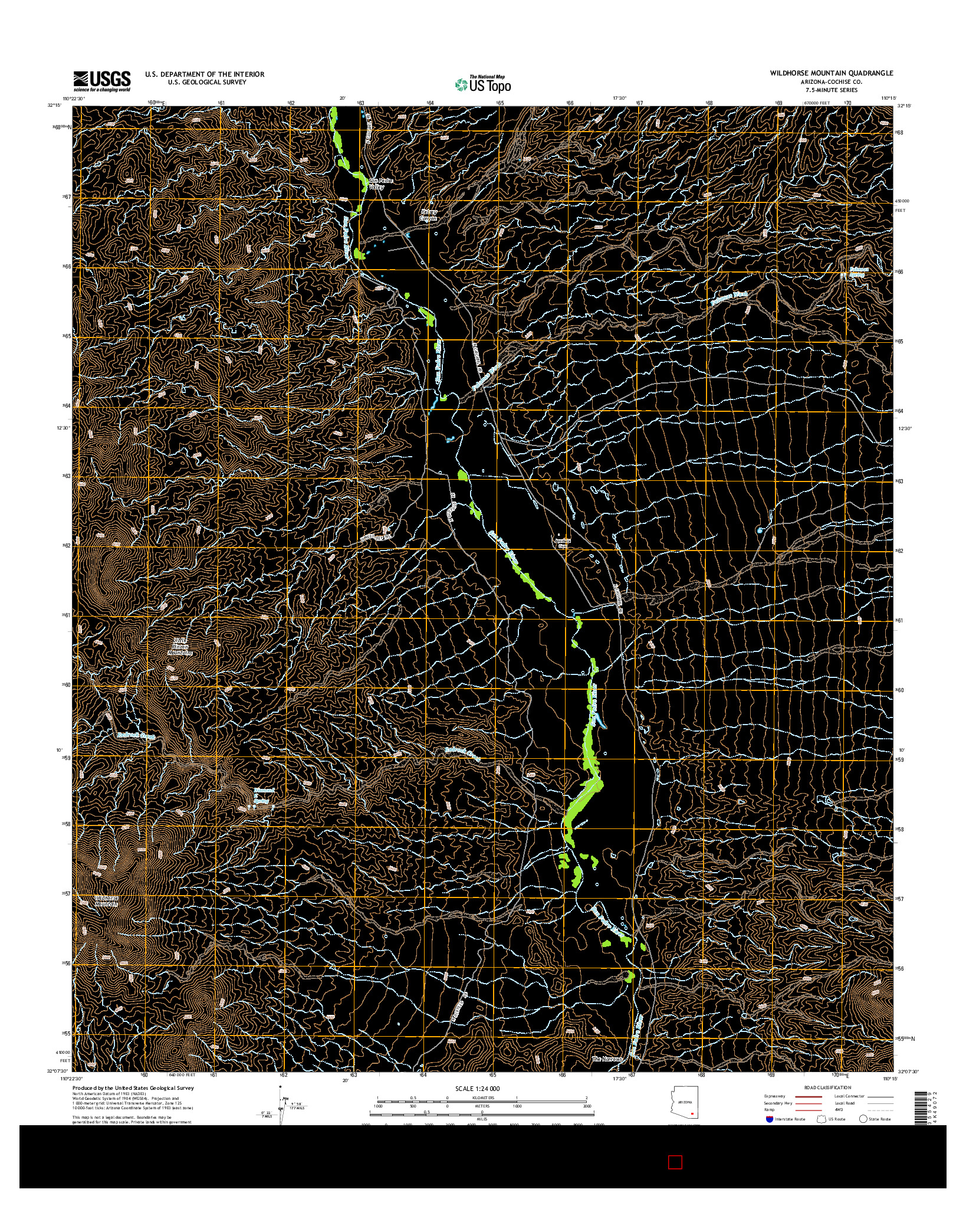 USGS US TOPO 7.5-MINUTE MAP FOR WILDHORSE MOUNTAIN, AZ 2014