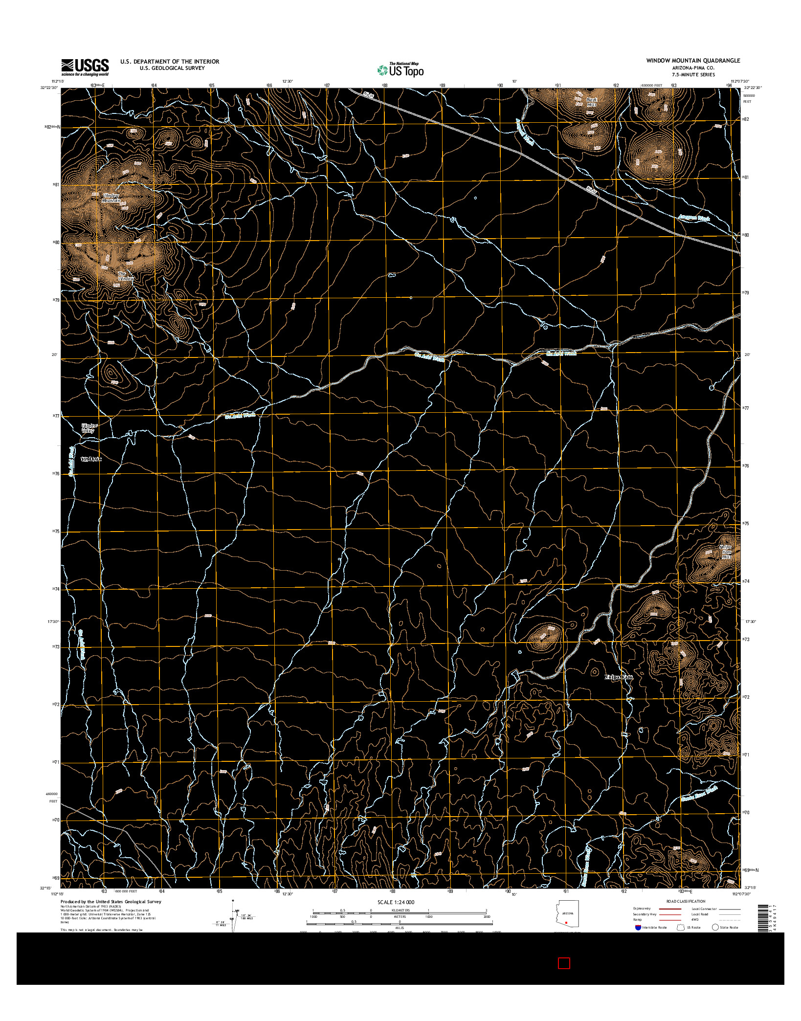 USGS US TOPO 7.5-MINUTE MAP FOR WINDOW MOUNTAIN, AZ 2014