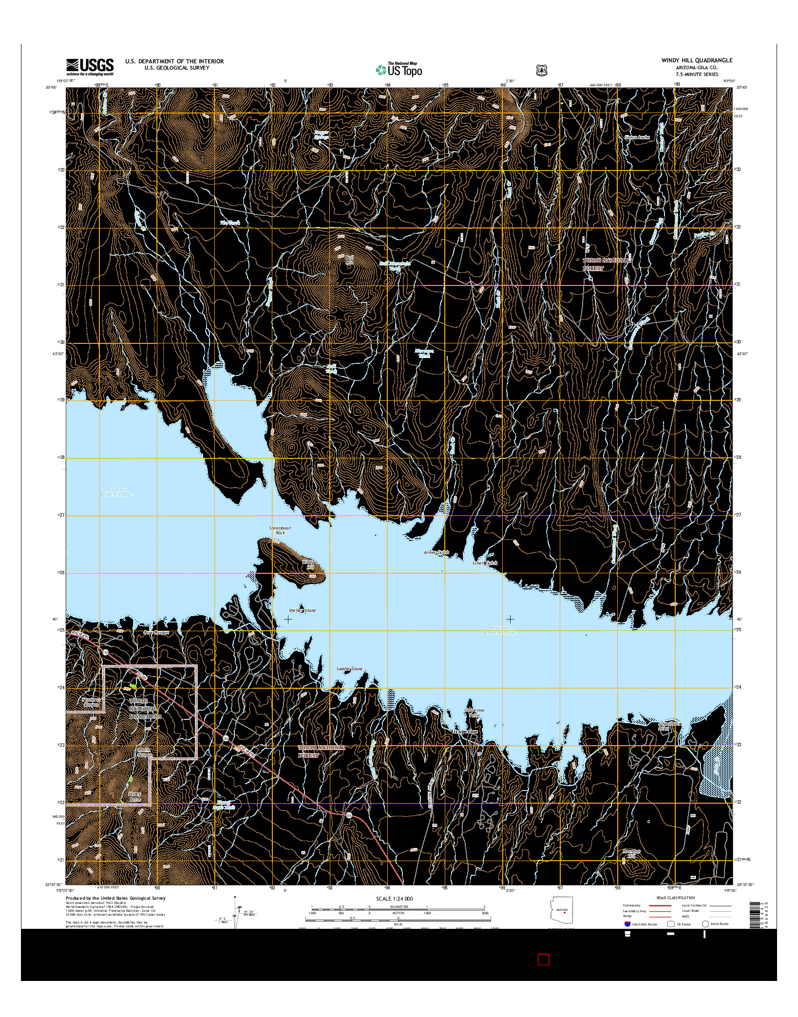 USGS US TOPO 7.5-MINUTE MAP FOR WINDY HILL, AZ 2014