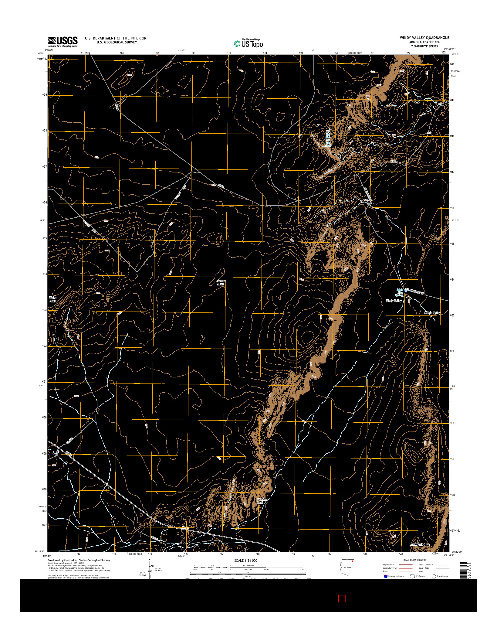 USGS US TOPO 7.5-MINUTE MAP FOR WINDY VALLEY, AZ 2014