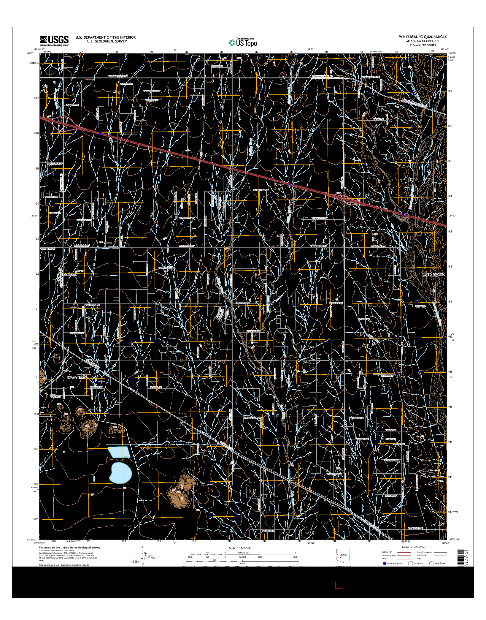 USGS US TOPO 7.5-MINUTE MAP FOR WINTERSBURG, AZ 2014