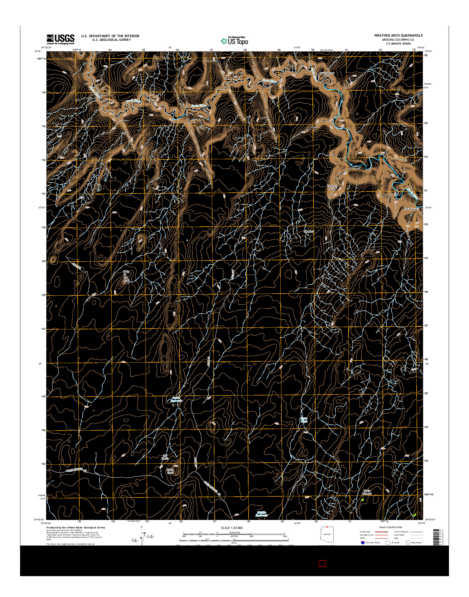 USGS US TOPO 7.5-MINUTE MAP FOR WRATHER ARCH, AZ 2014