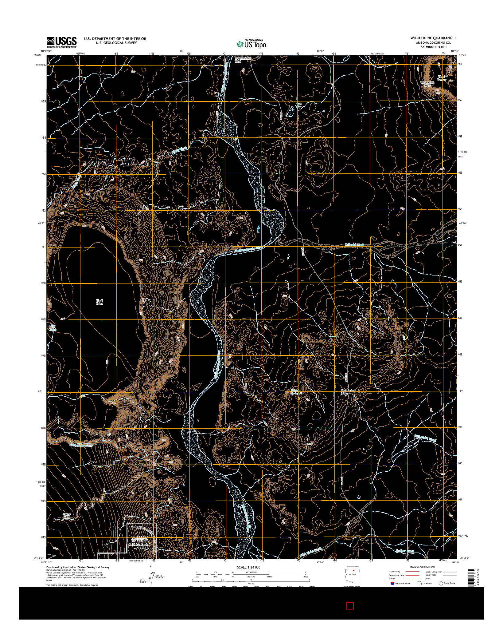 USGS US TOPO 7.5-MINUTE MAP FOR WUPATKI NE, AZ 2014