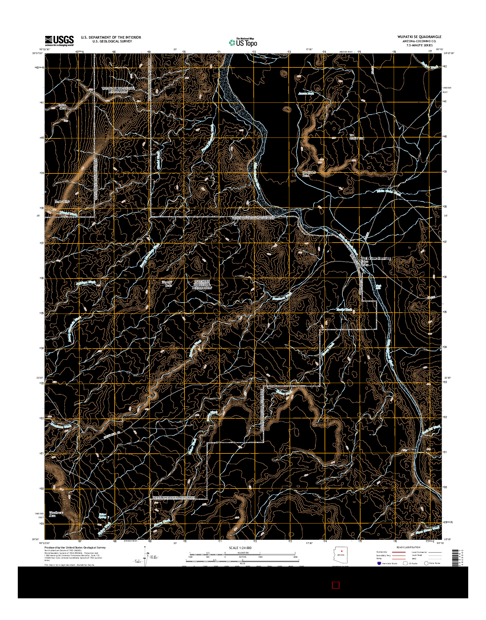 USGS US TOPO 7.5-MINUTE MAP FOR WUPATKI SE, AZ 2014