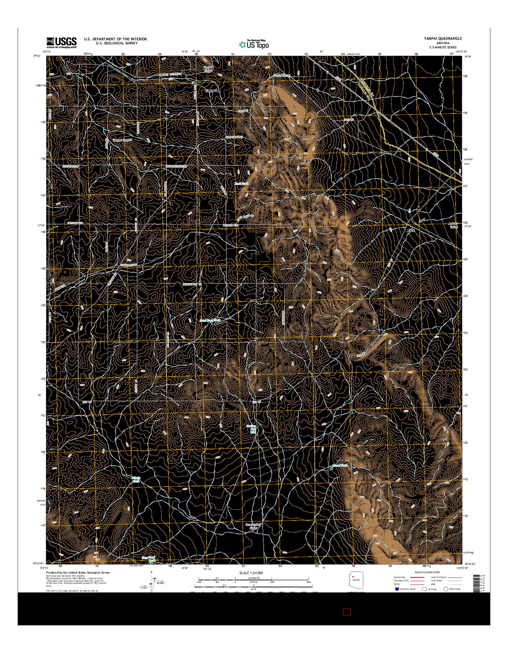 USGS US TOPO 7.5-MINUTE MAP FOR YAMPAI, AZ 2014