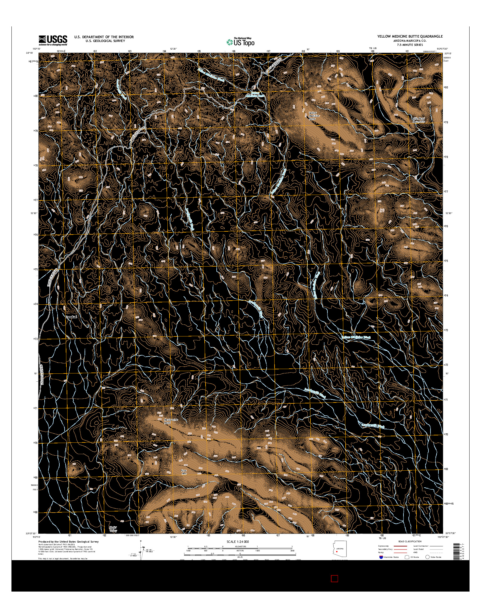 USGS US TOPO 7.5-MINUTE MAP FOR YELLOW MEDICINE BUTTE, AZ 2014