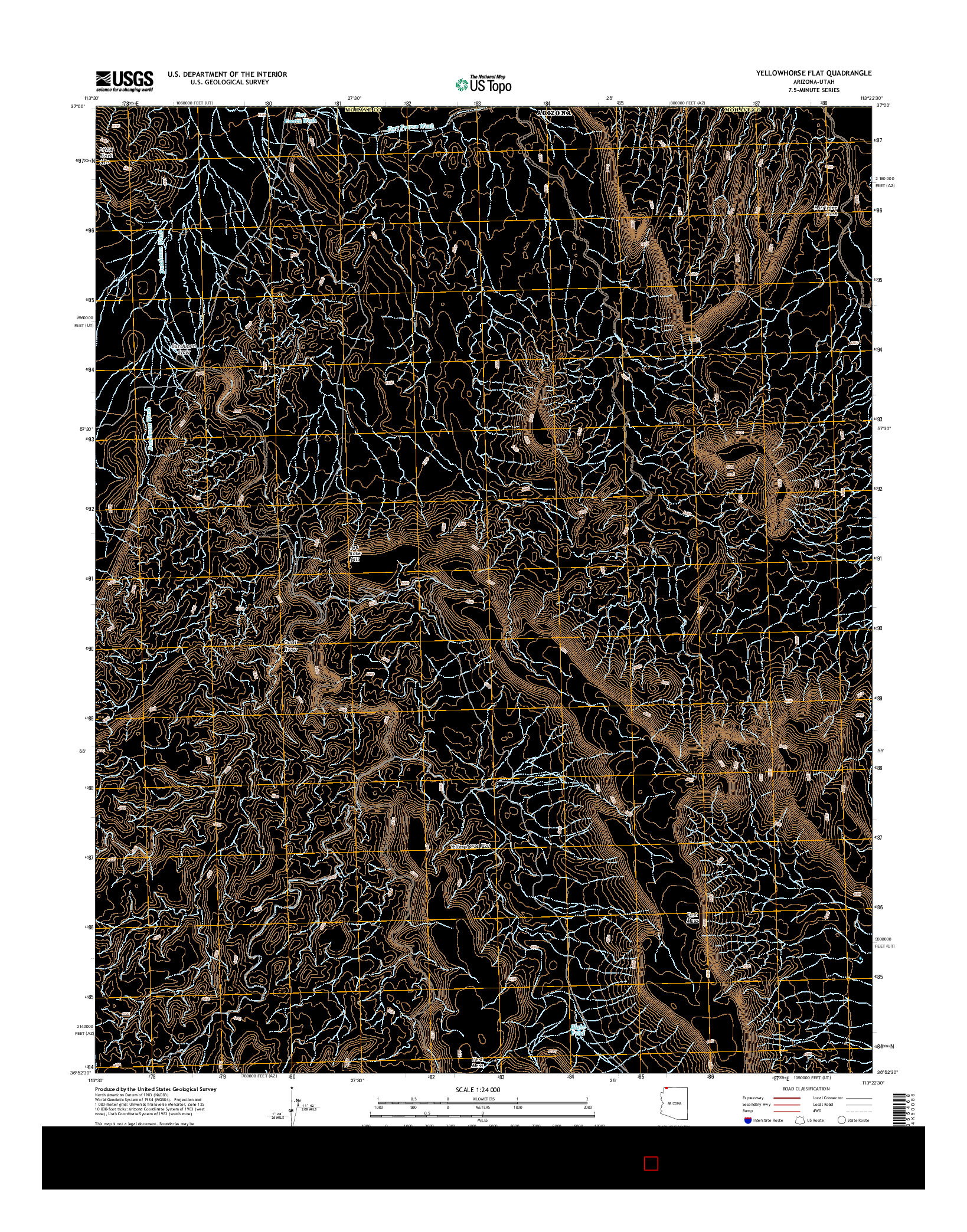 USGS US TOPO 7.5-MINUTE MAP FOR YELLOWHORSE FLAT, AZ-UT 2014