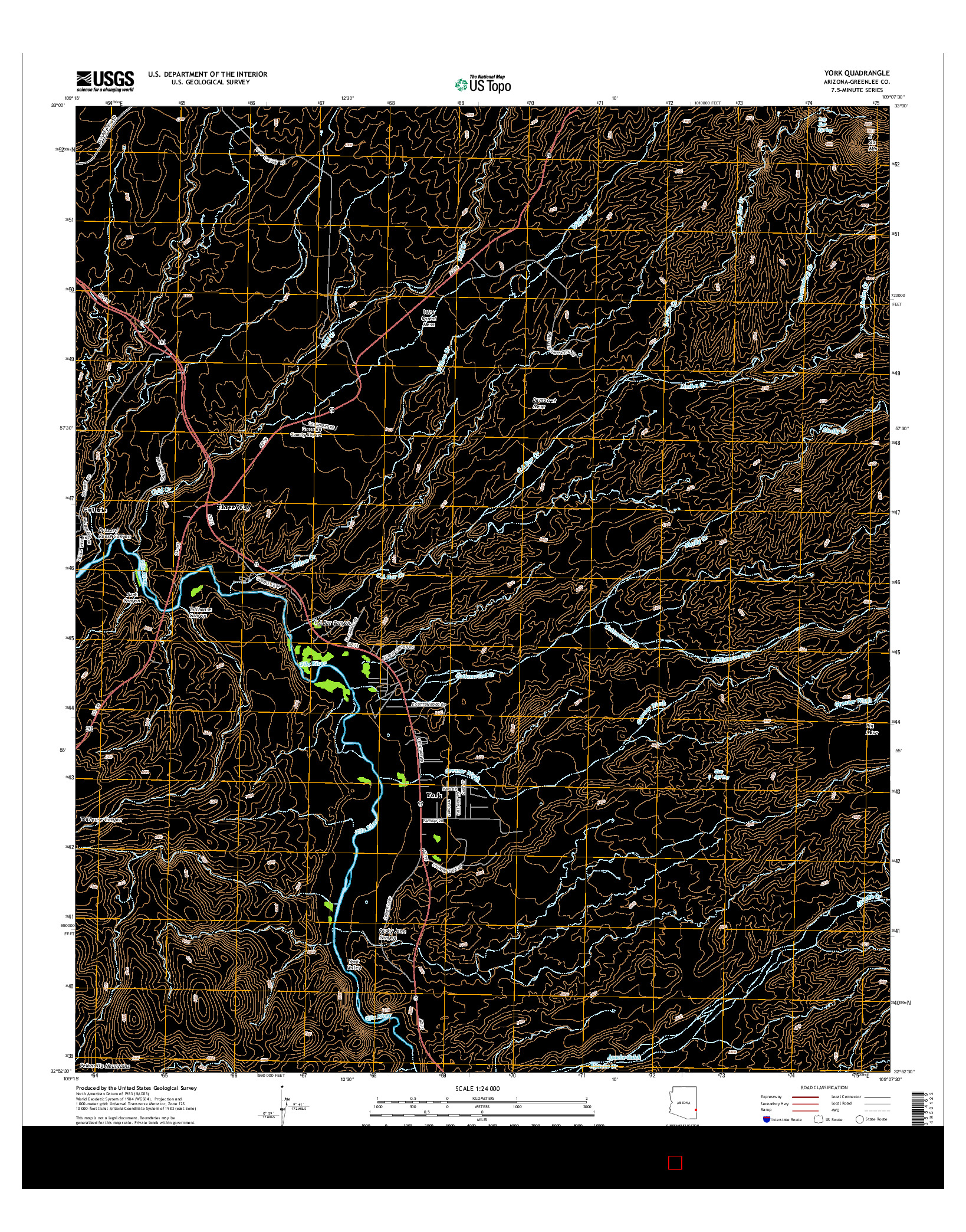 USGS US TOPO 7.5-MINUTE MAP FOR YORK, AZ 2014