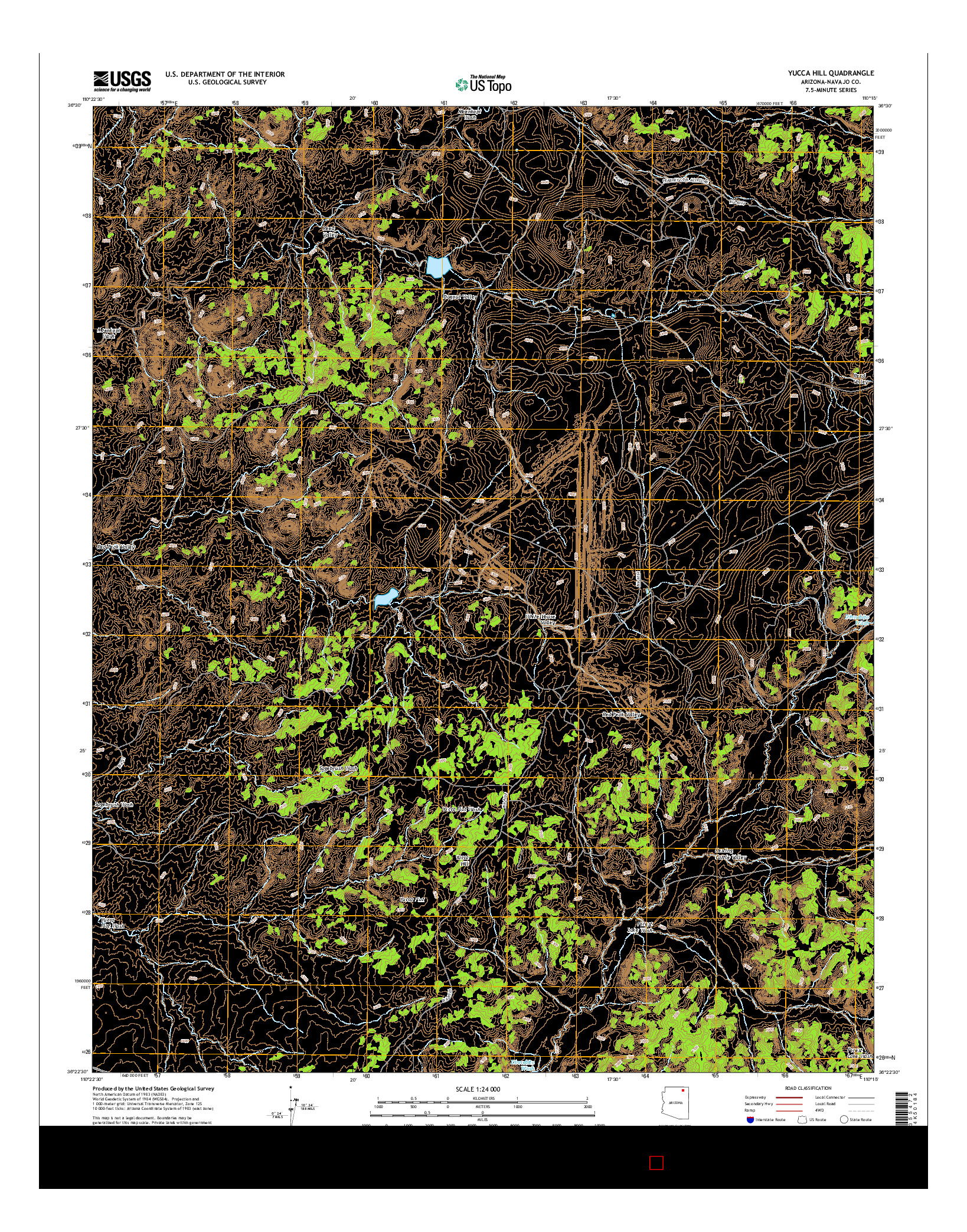 USGS US TOPO 7.5-MINUTE MAP FOR YUCCA HILL, AZ 2014