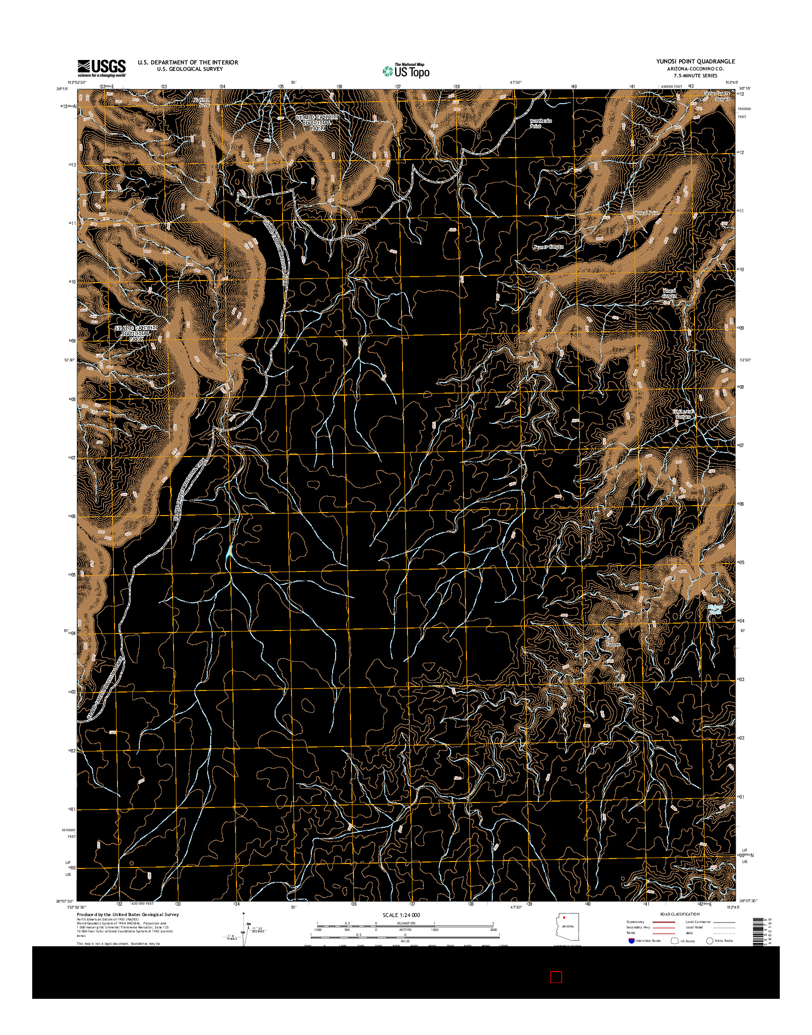 USGS US TOPO 7.5-MINUTE MAP FOR YUNOSI POINT, AZ 2014