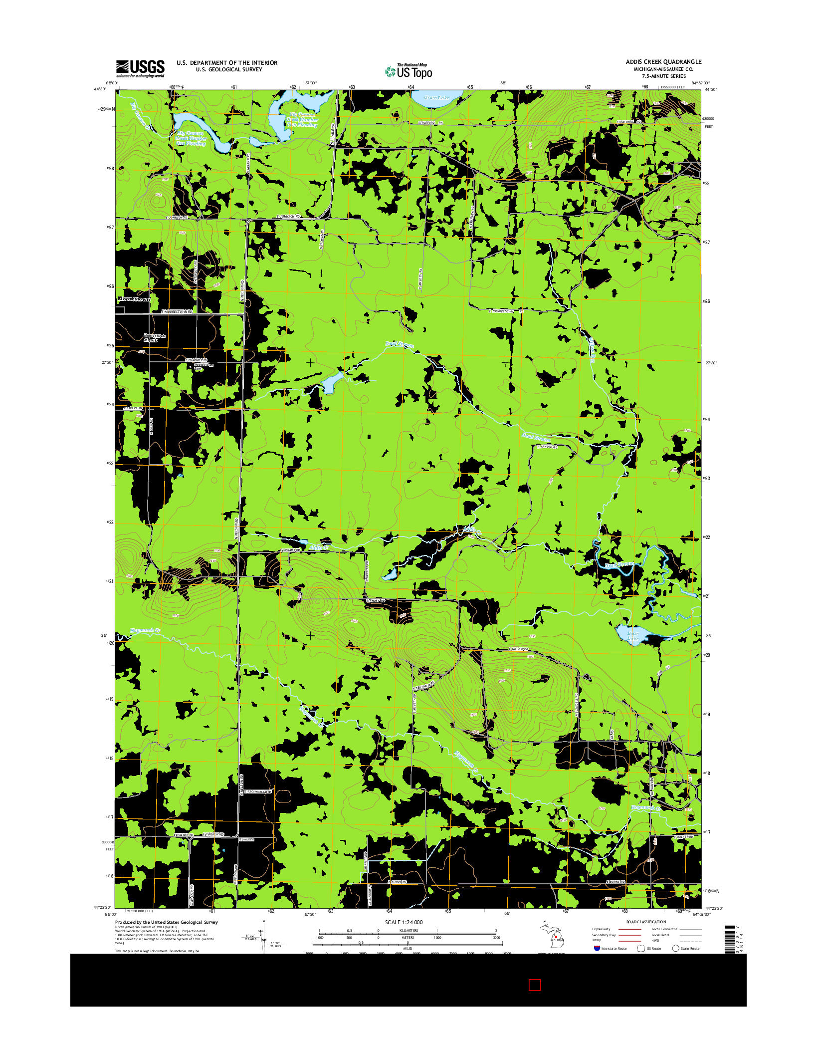 USGS US TOPO 7.5-MINUTE MAP FOR ADDIS CREEK, MI 2014