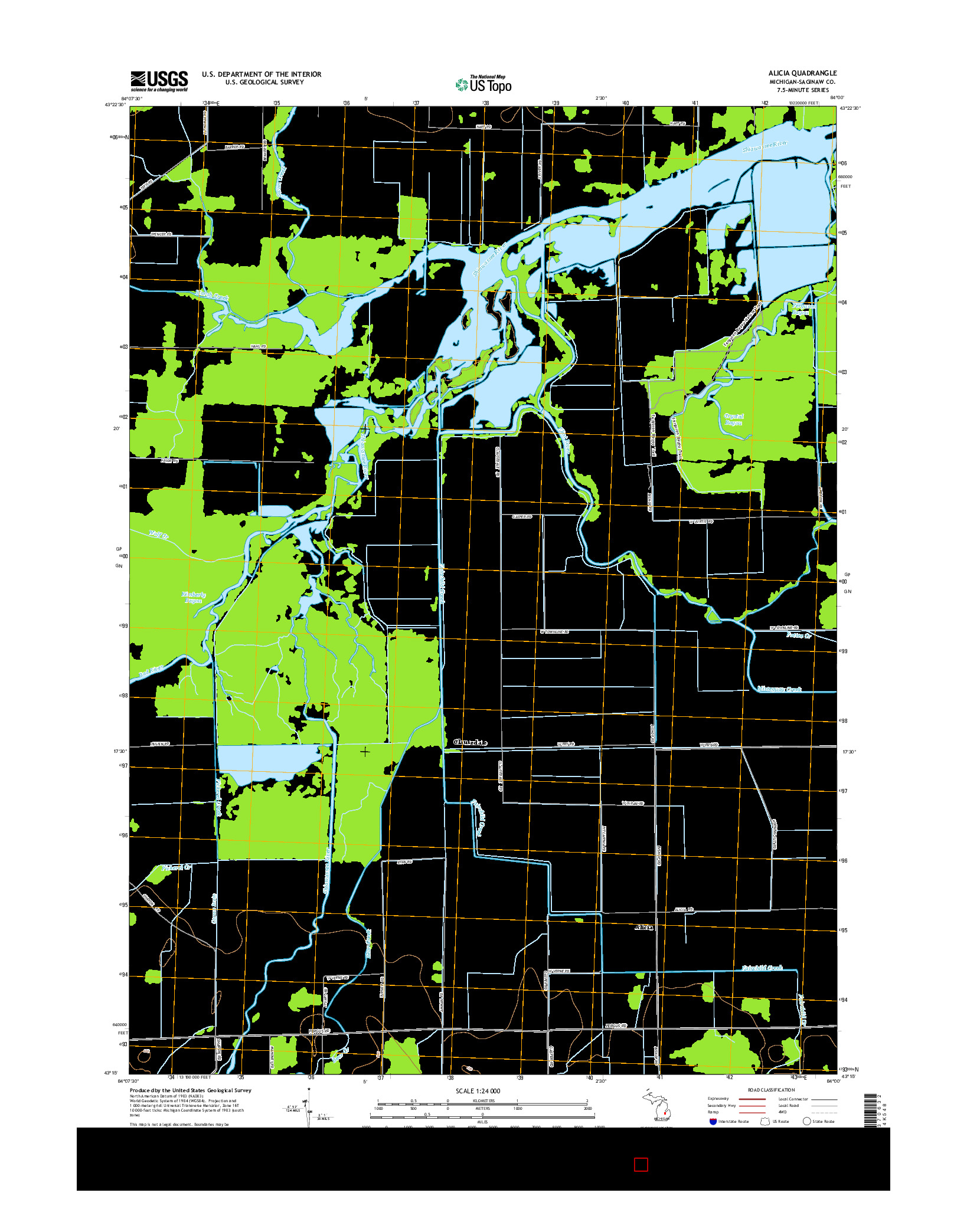 USGS US TOPO 7.5-MINUTE MAP FOR ALICIA, MI 2014