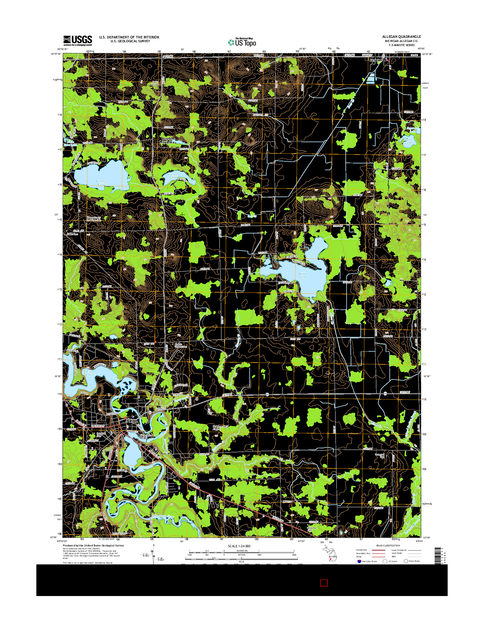 USGS US TOPO 7.5-MINUTE MAP FOR ALLEGAN, MI 2014