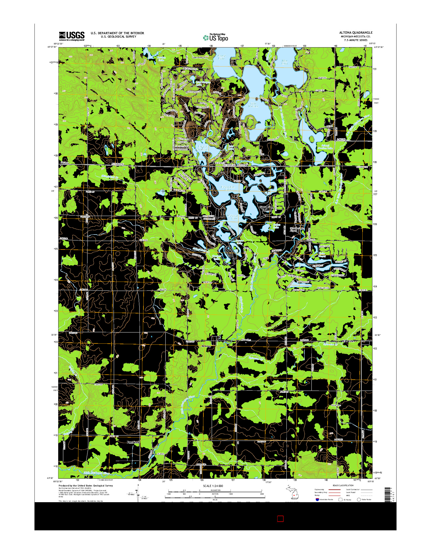USGS US TOPO 7.5-MINUTE MAP FOR ALTONA, MI 2014