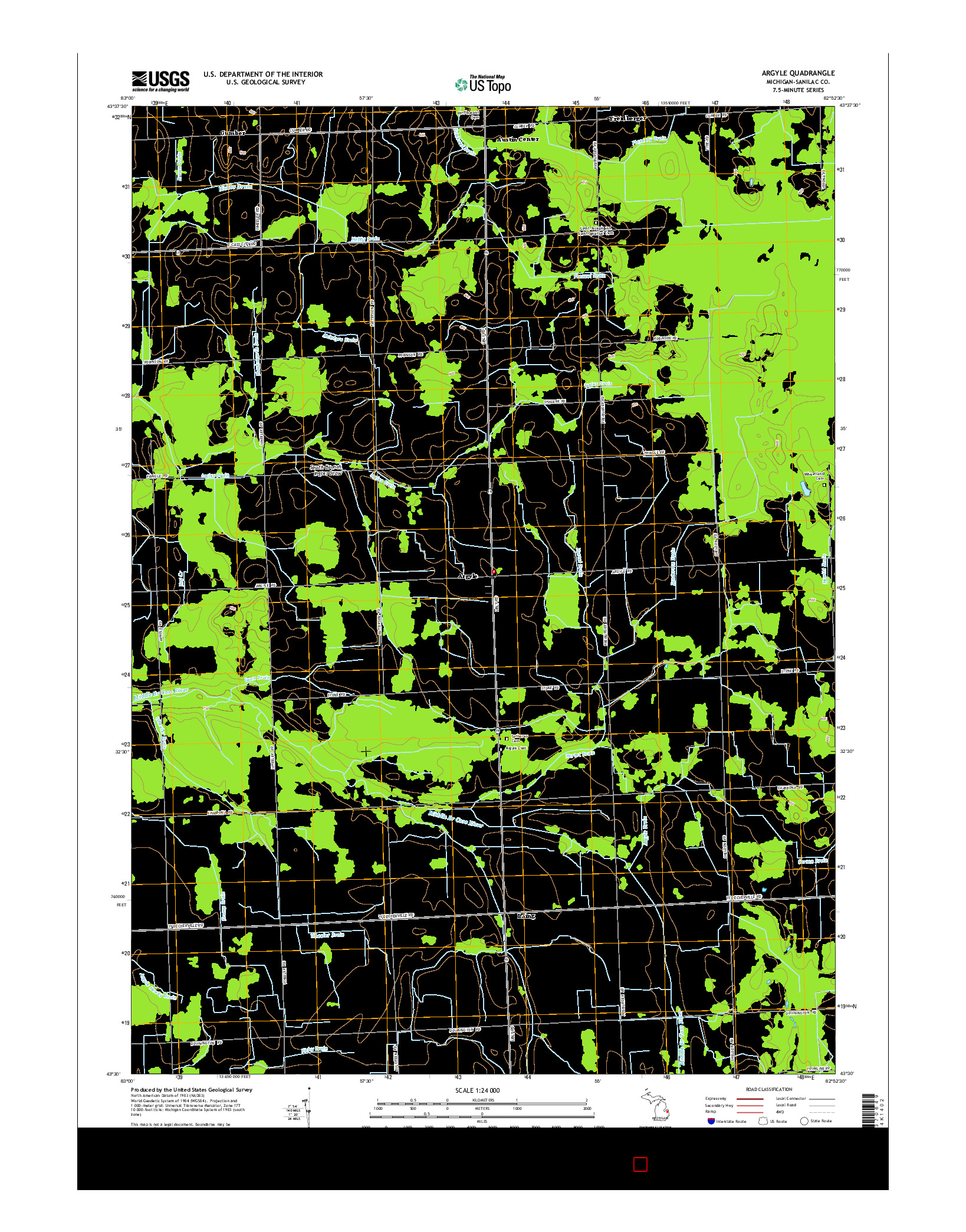 USGS US TOPO 7.5-MINUTE MAP FOR ARGYLE, MI 2014