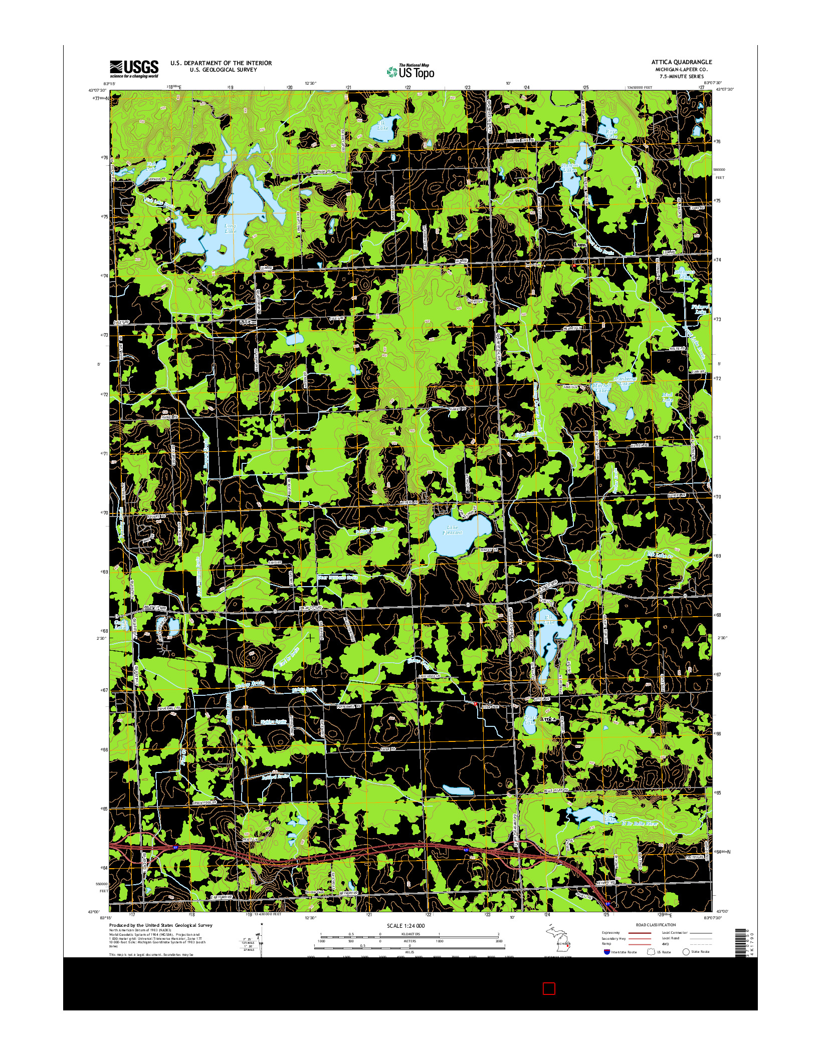 USGS US TOPO 7.5-MINUTE MAP FOR ATTICA, MI 2014