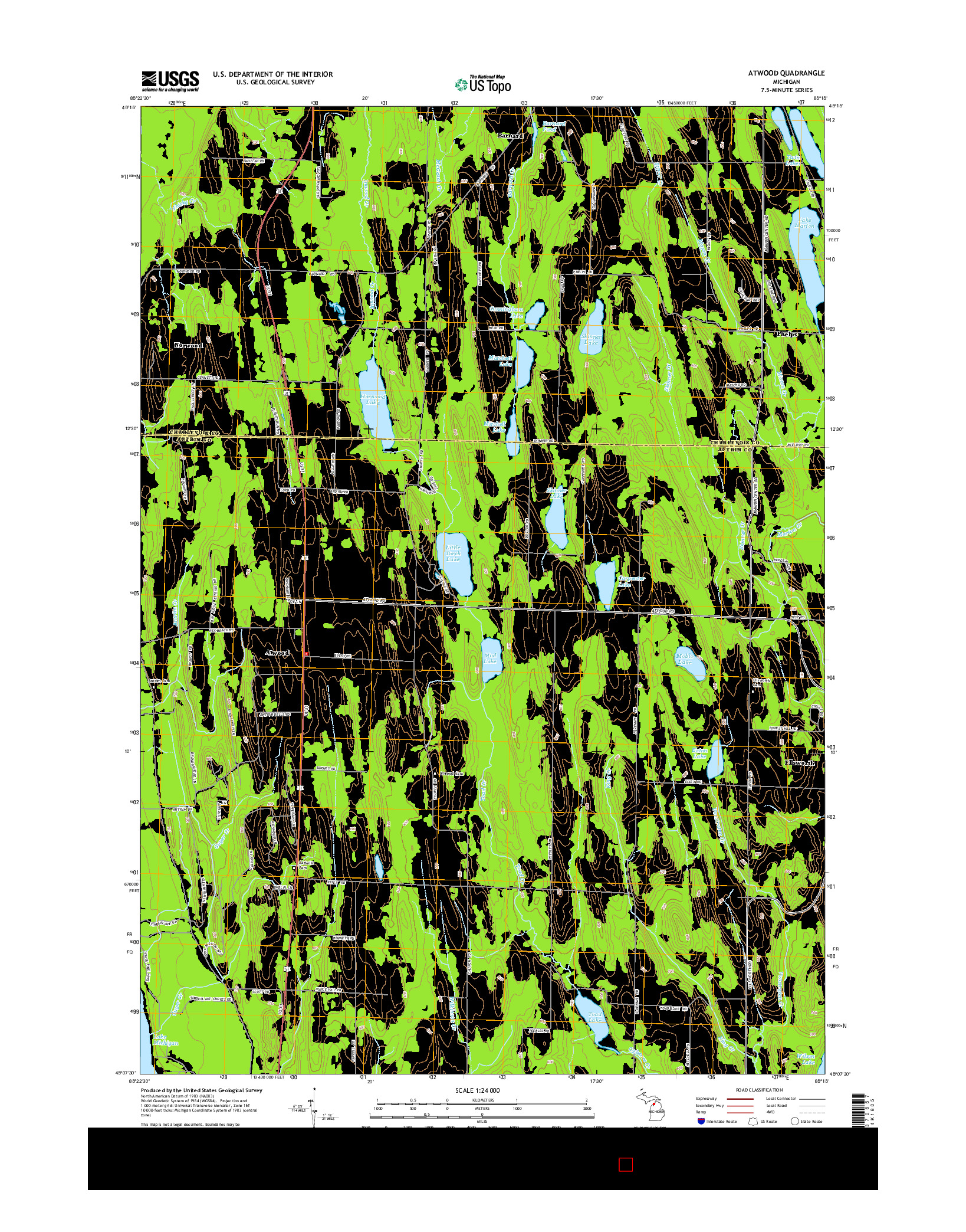 USGS US TOPO 7.5-MINUTE MAP FOR ATWOOD, MI 2014