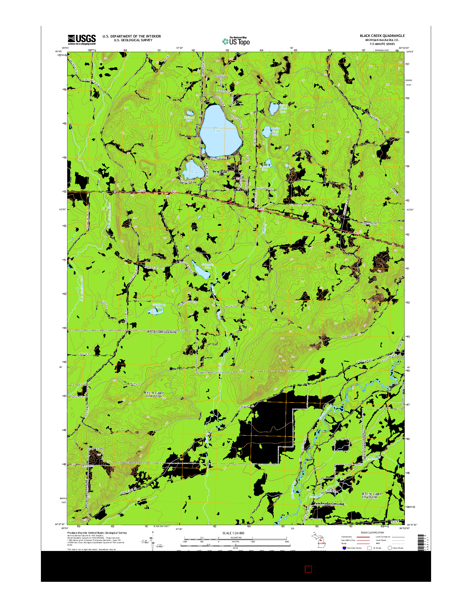 USGS US TOPO 7.5-MINUTE MAP FOR BLACK CREEK, MI 2014