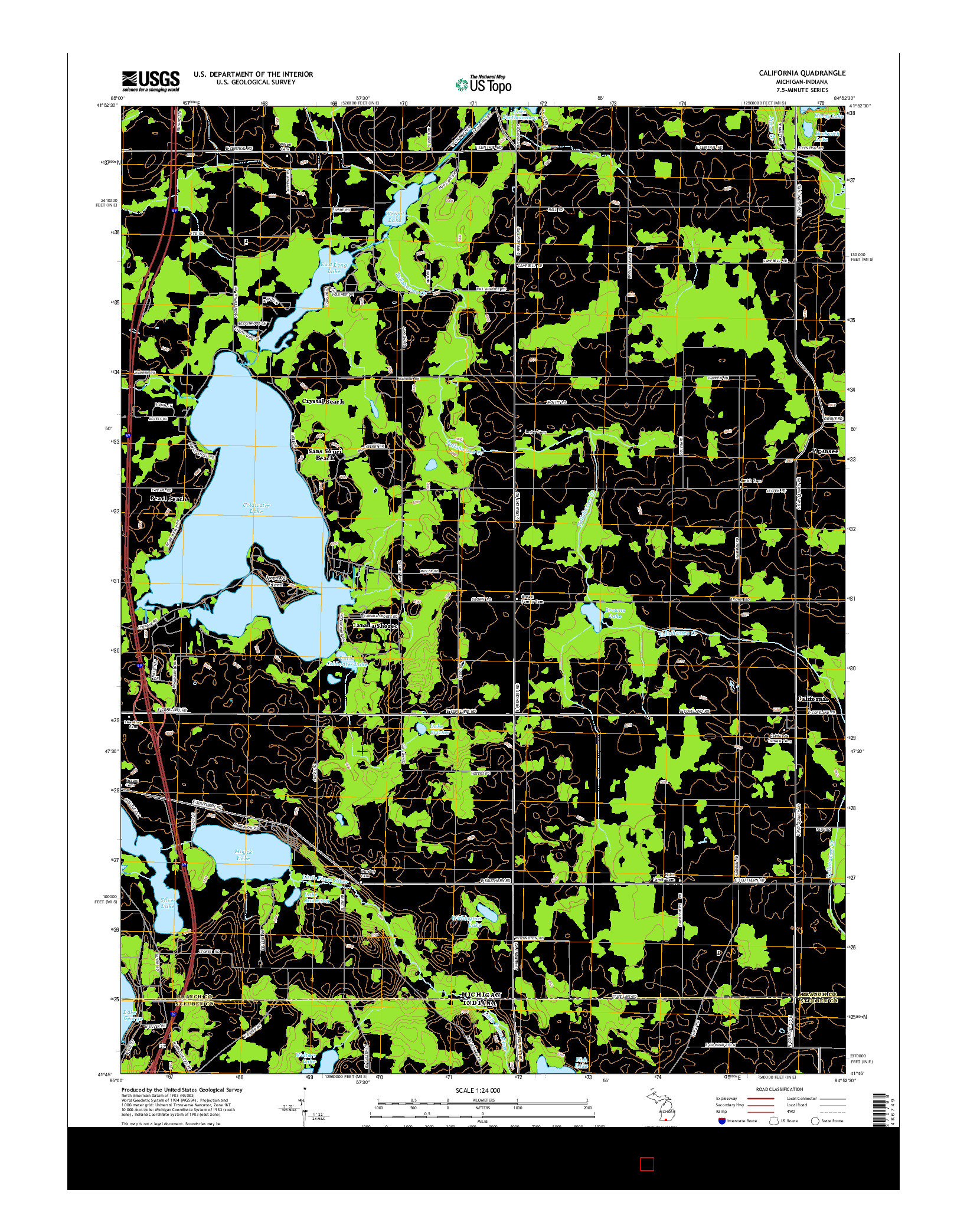 USGS US TOPO 7.5-MINUTE MAP FOR CALIFORNIA, MI-IN 2014