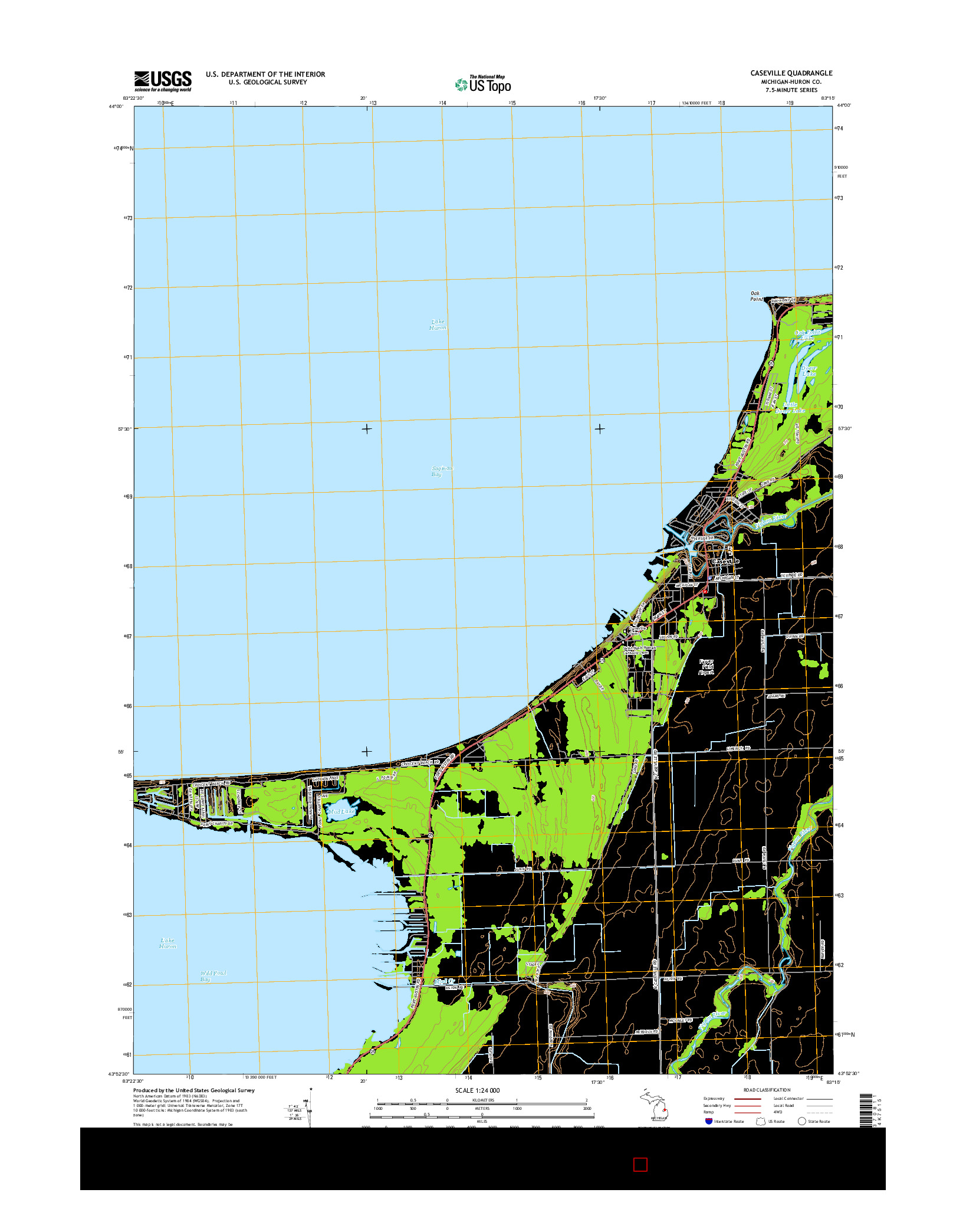 USGS US TOPO 7.5-MINUTE MAP FOR CASEVILLE, MI 2014