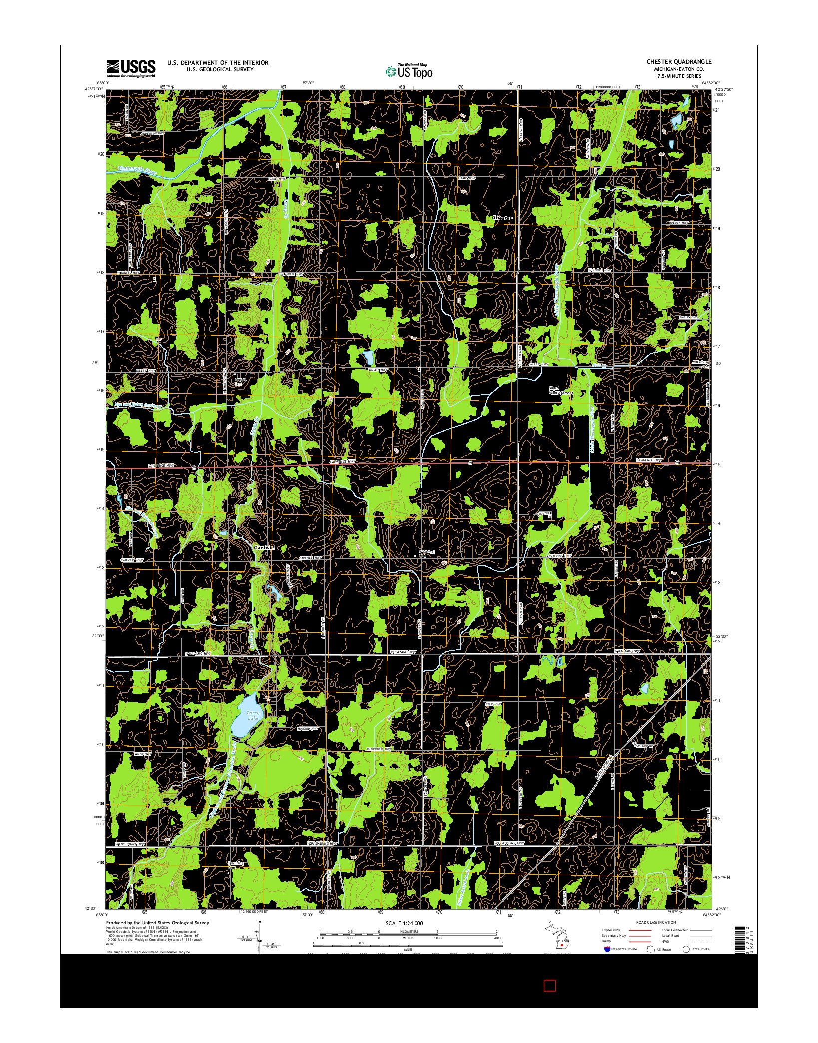 USGS US TOPO 7.5-MINUTE MAP FOR CHESTER, MI 2014