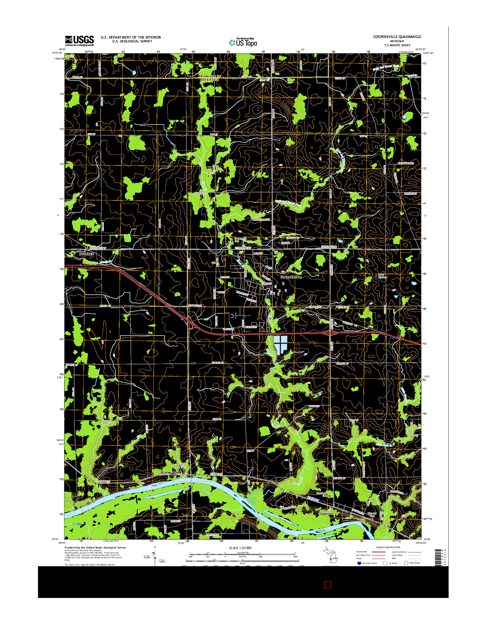 USGS US TOPO 7.5-MINUTE MAP FOR COOPERSVILLE, MI 2014