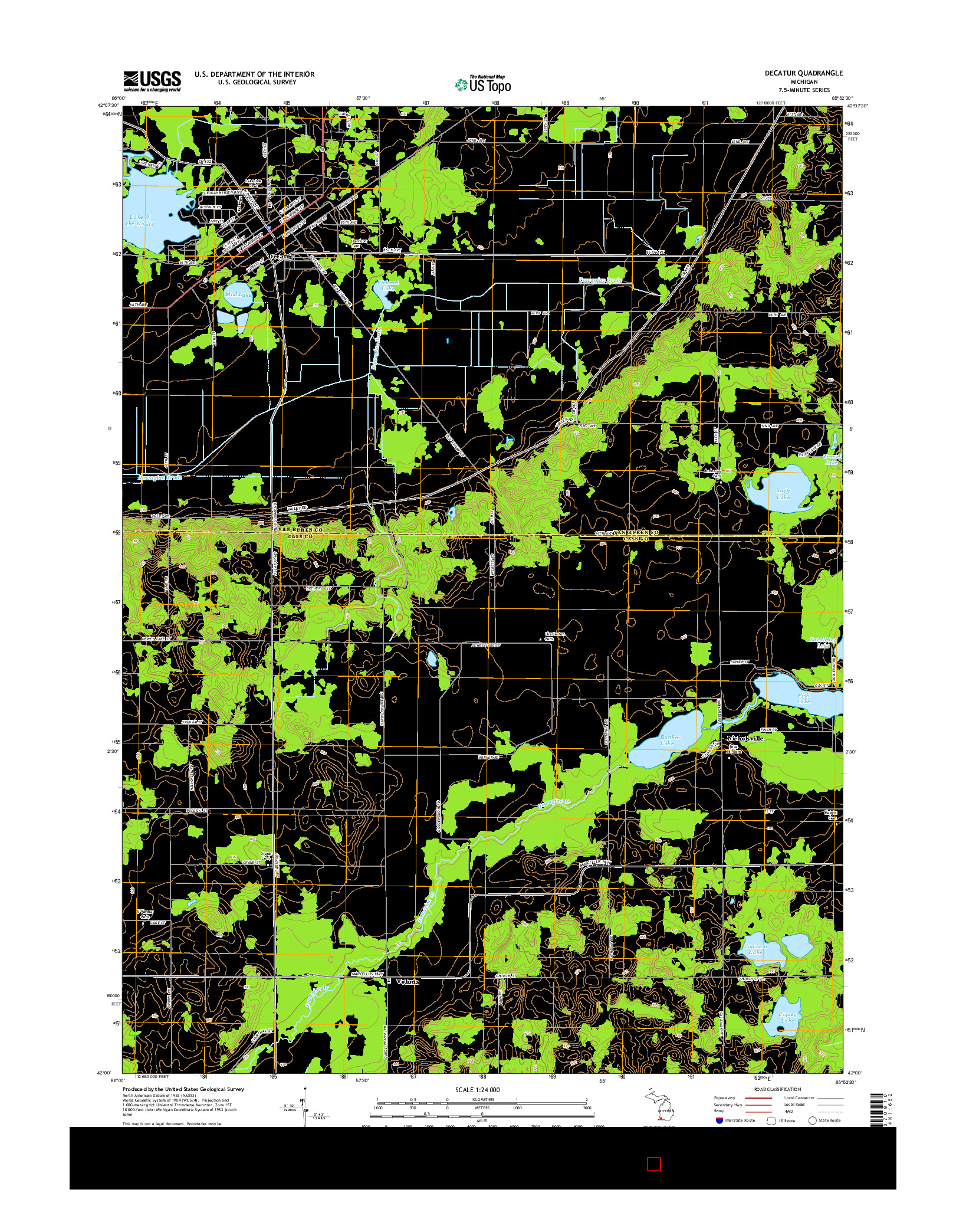 USGS US TOPO 7.5-MINUTE MAP FOR DECATUR, MI 2014