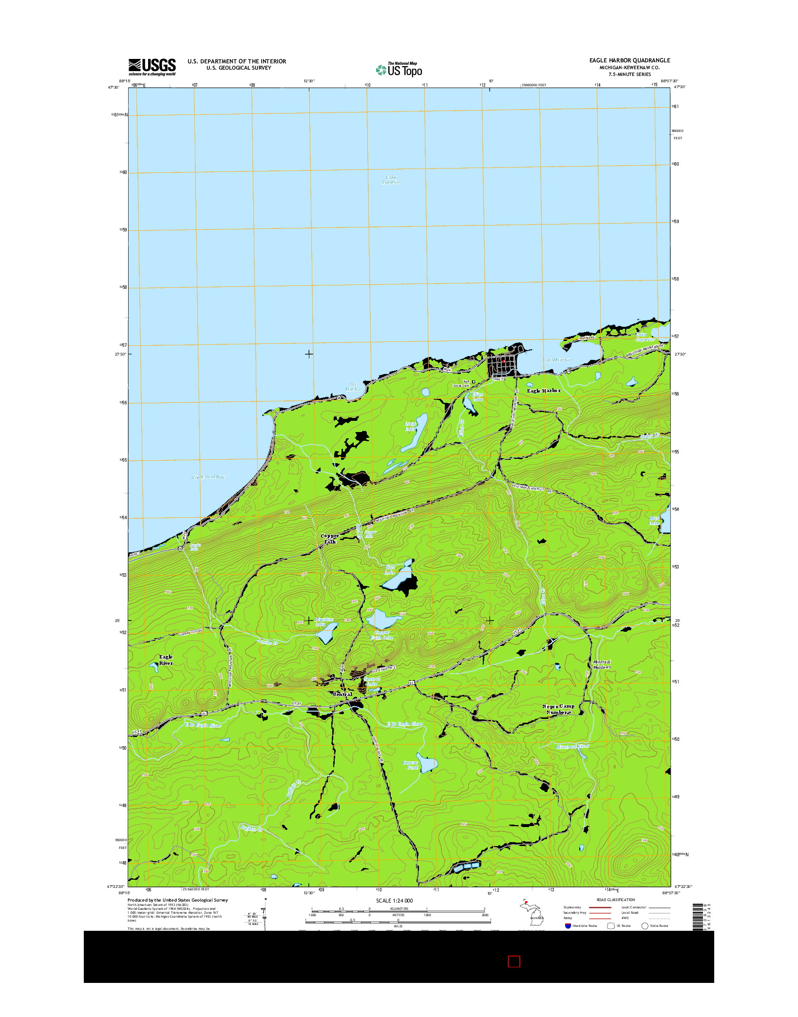 USGS US TOPO 7.5-MINUTE MAP FOR EAGLE HARBOR, MI 2014