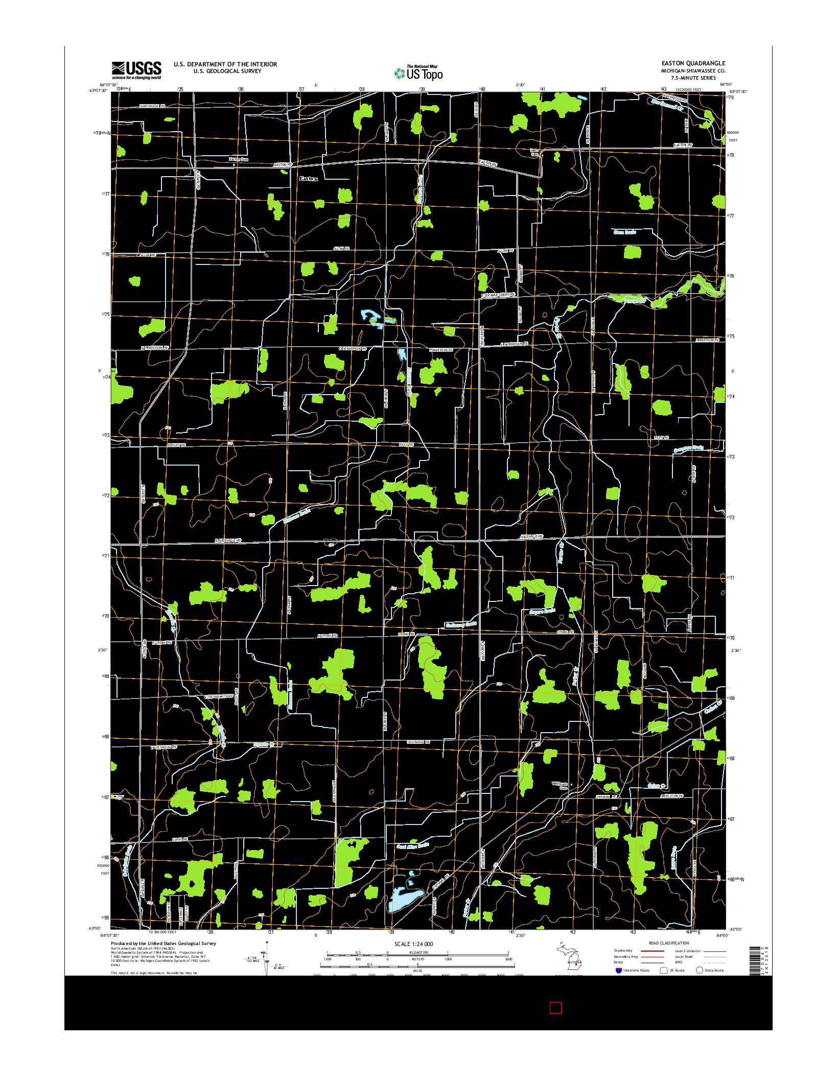 USGS US TOPO 7.5-MINUTE MAP FOR EASTON, MI 2014