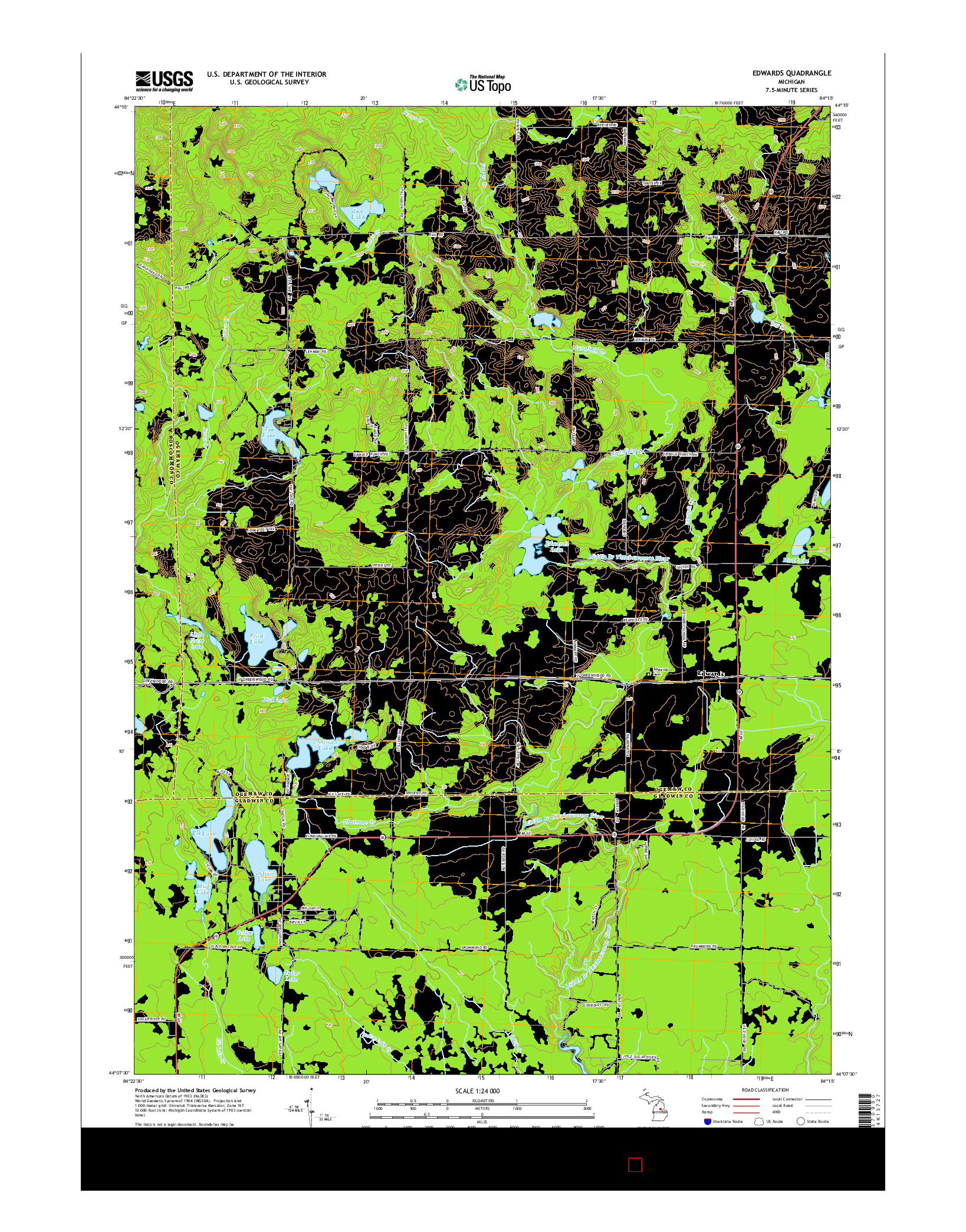 USGS US TOPO 7.5-MINUTE MAP FOR EDWARDS, MI 2014