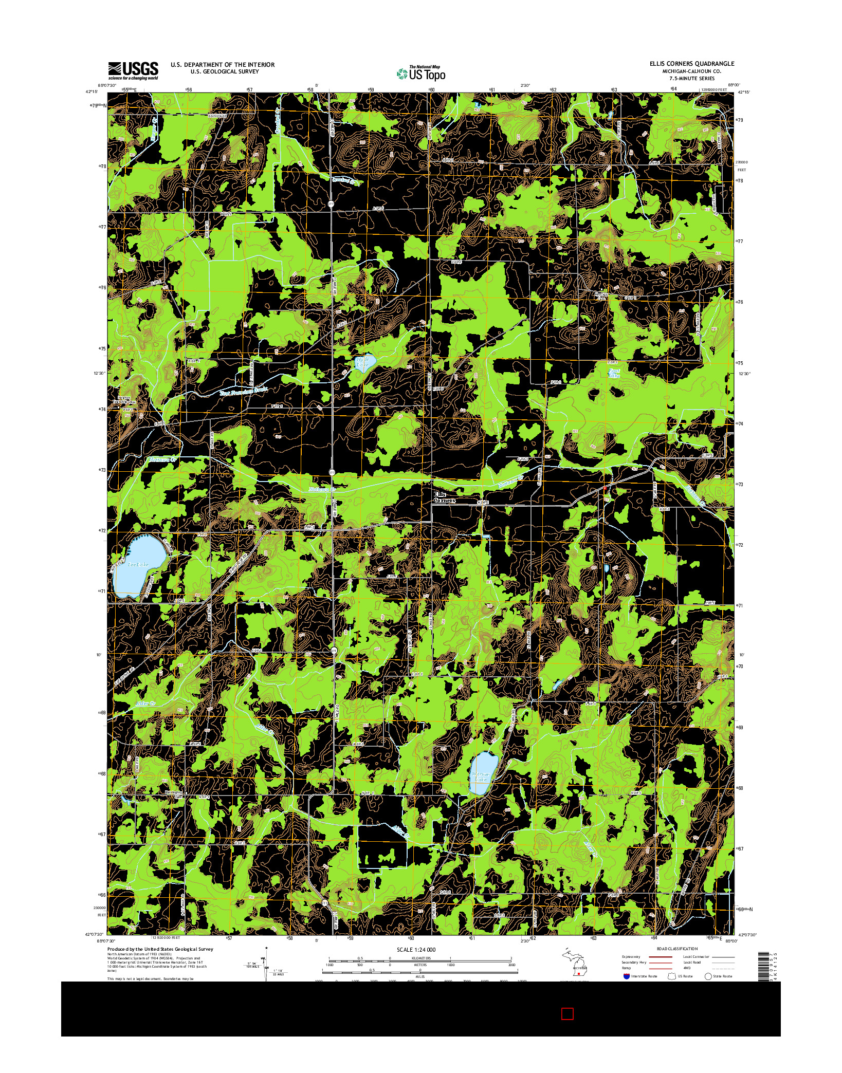 USGS US TOPO 7.5-MINUTE MAP FOR ELLIS CORNERS, MI 2014